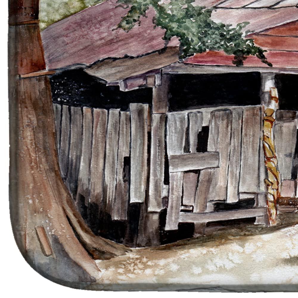 Carolines Treasures 8740DDM Old Barn Dish Drying Mat 14 x 21" multicolor