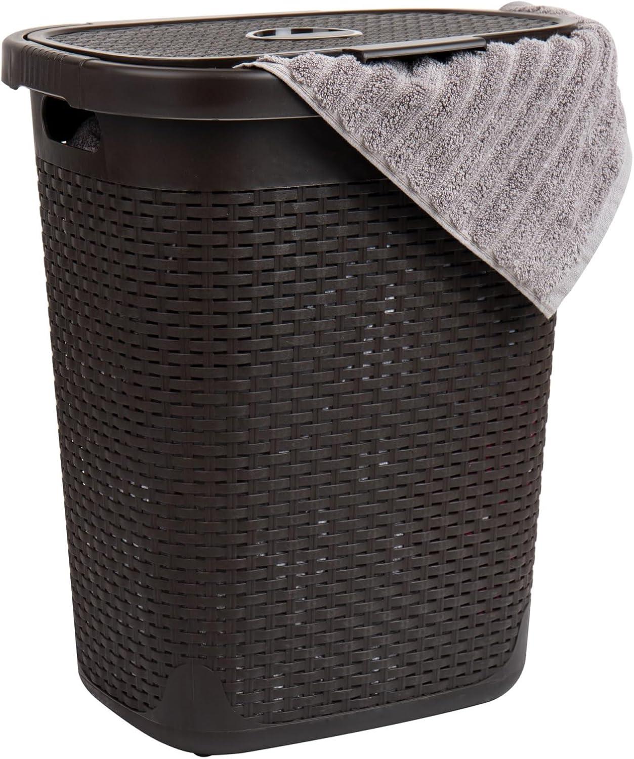 Mind Reader Mind Reader 50L Slim Laundry Hamper, Clothes Basket, Lid, Plastic