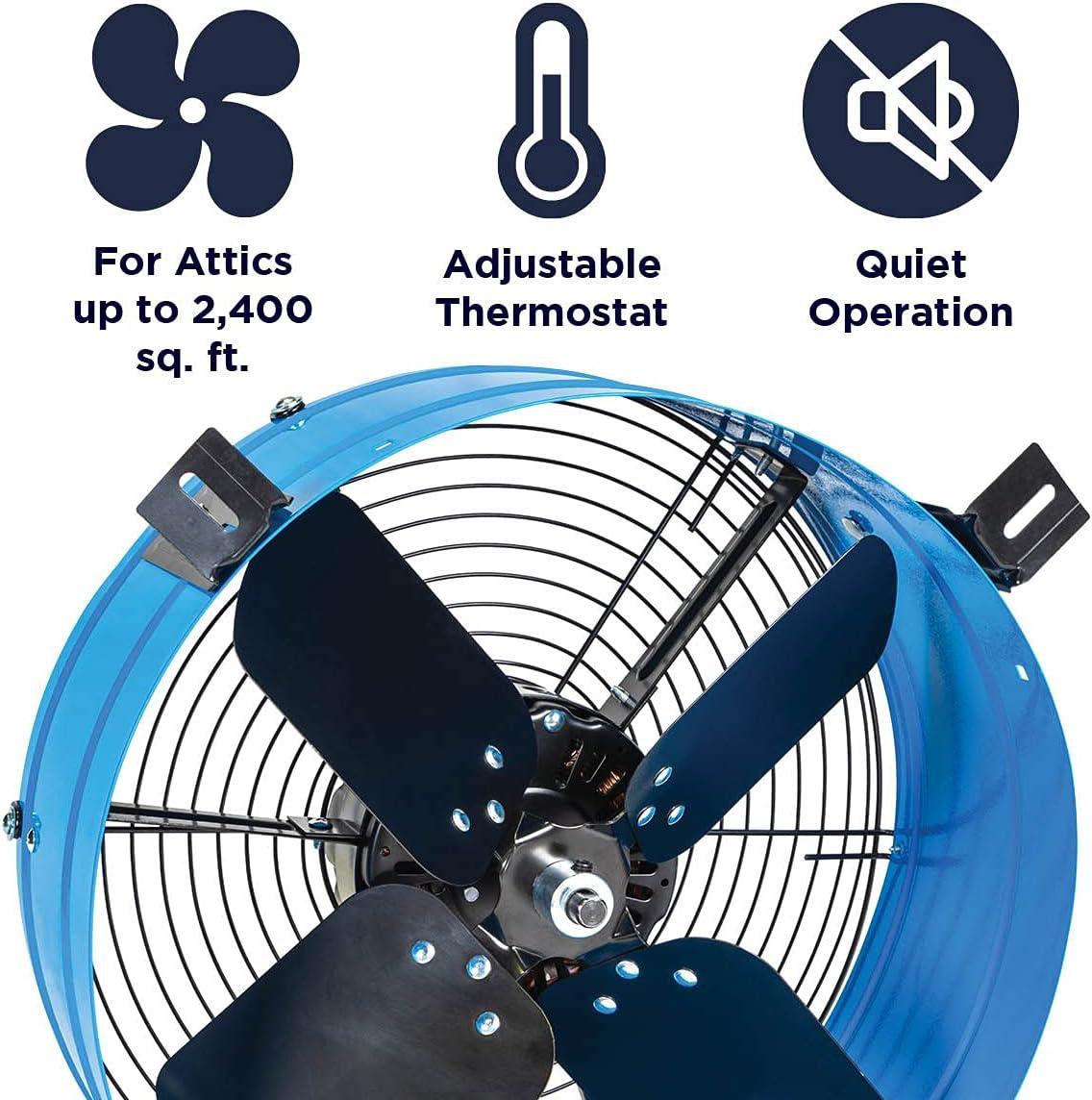 Maxx Air Professional Grade Gable Mount | Power Attic Ventilator, 2.6-Amp 60-Hz Motor and 14-Inch Blade | Quiet Home Attic Fan 1300 CFM | 1,850 SQ. FT. (Red)