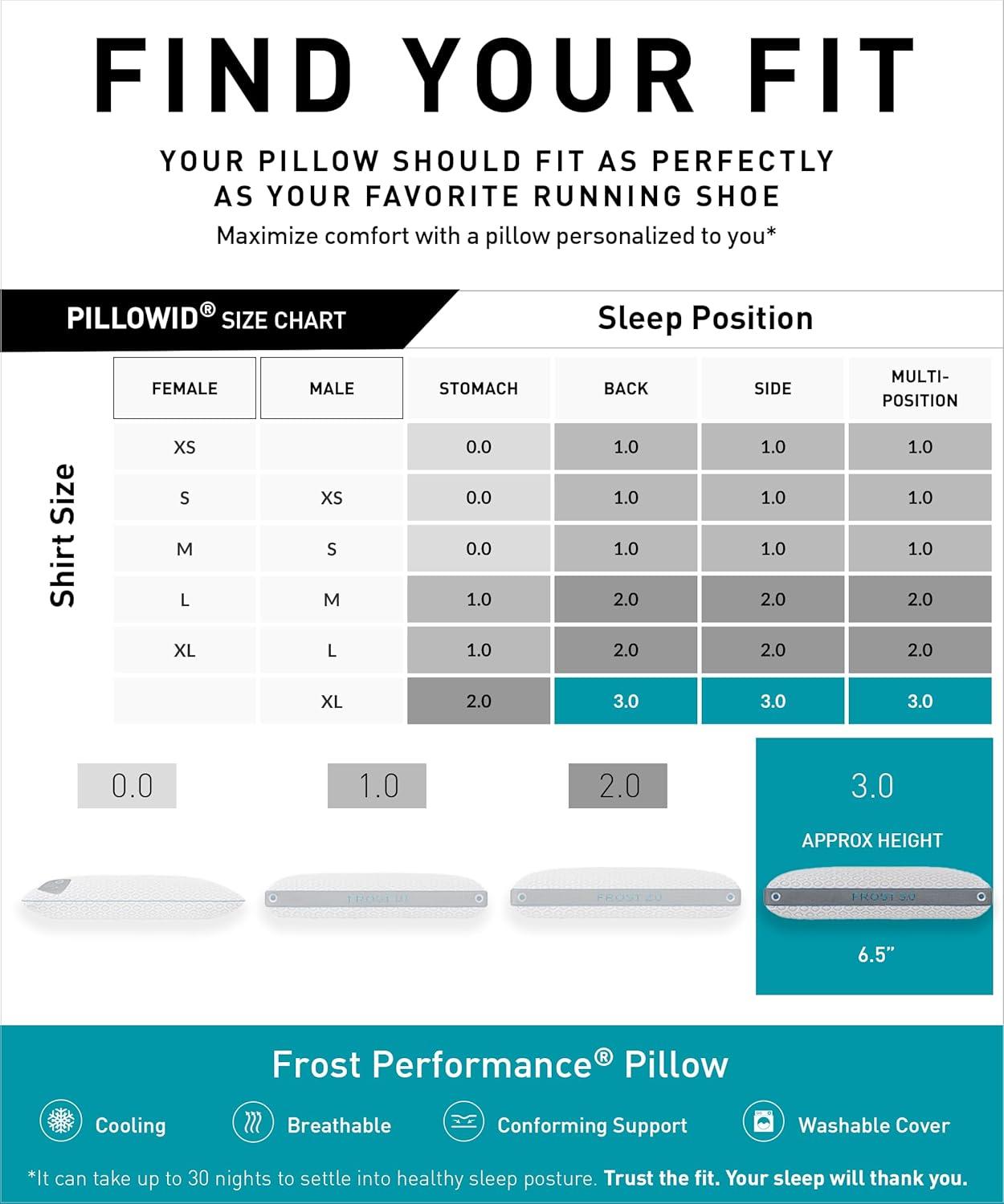 Bedgear Bedgear Frost Performance Pillow - Cooling Bed Pillow - All Sleep Positions