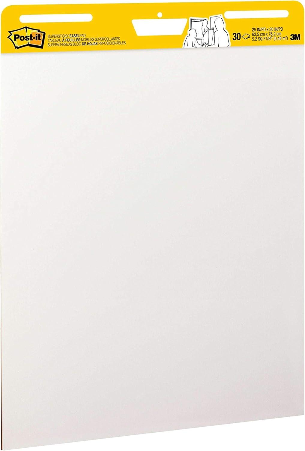 Post-it Easel Pads Super Sticky 559 VAD 6PK 25 in. x 30 in. Self Stick Easel Pads - White (6/Carton)