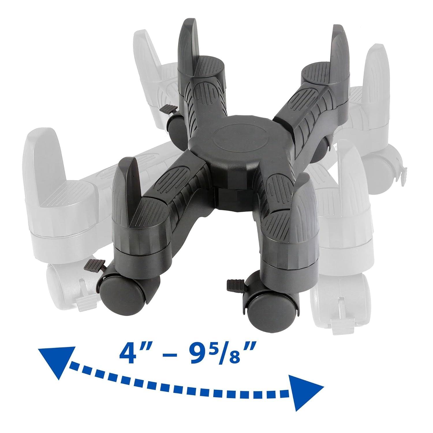 Kantek Mobile Computer CPU Stand, with Adjustable Width and Locking Casters, Black