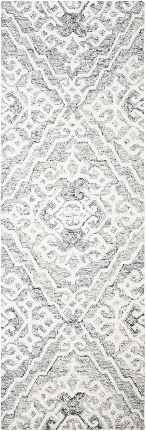 Elegant Gray Hand-Tufted Wool Area Rug 4' x 6'