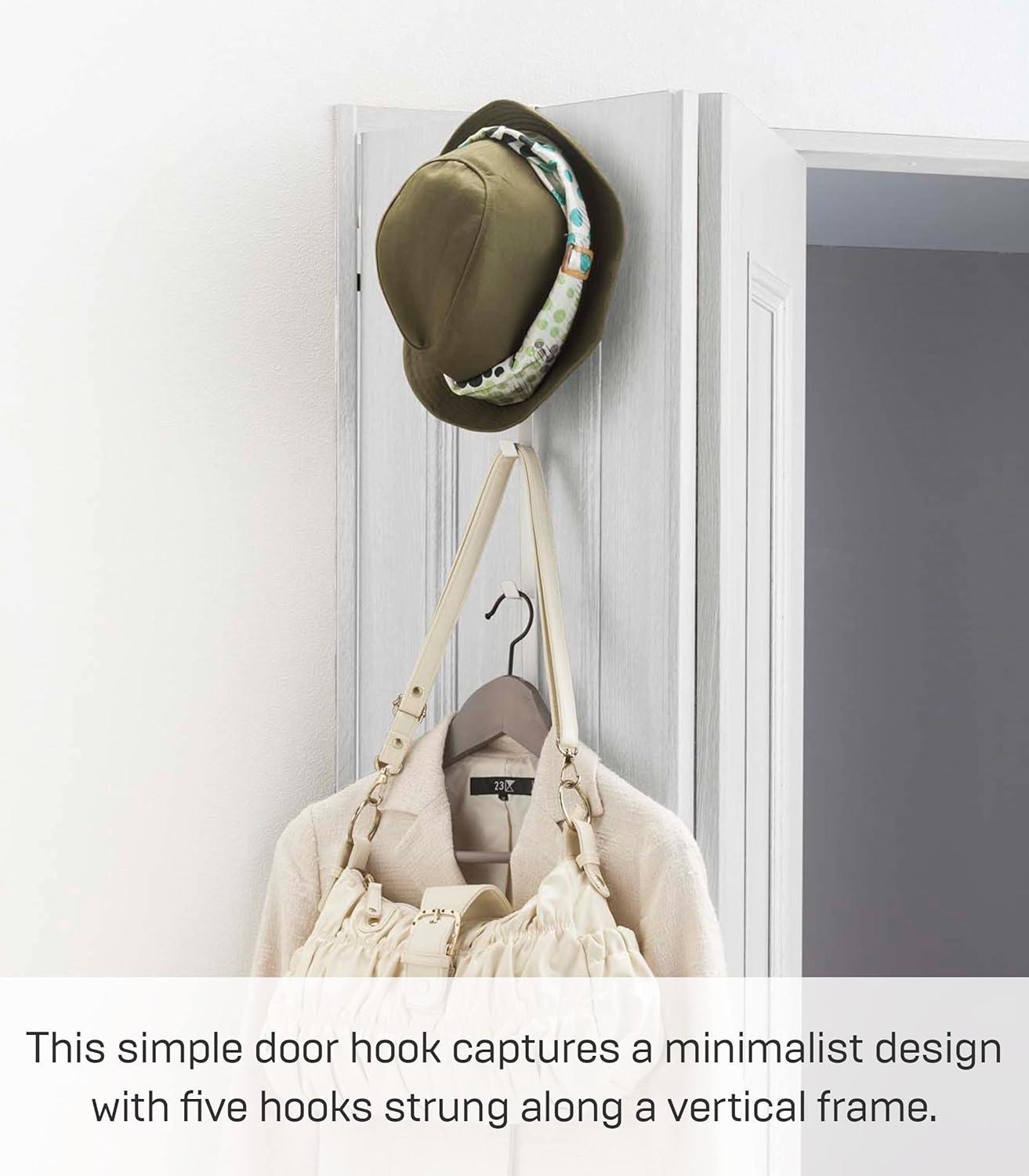 Yamazaki Home Yamazaki Home Over The Door Hooks - Vertical Hanging Coat Rack, Steel, Over-the-Door