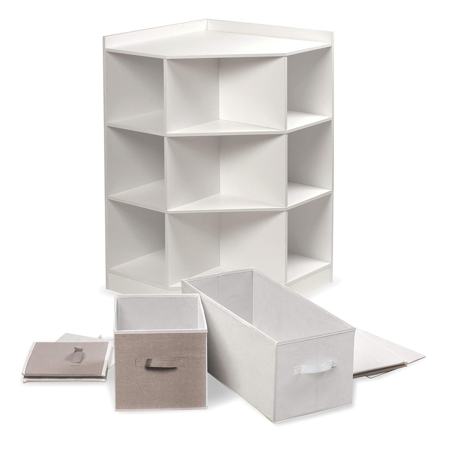 Badger Basket Corner Cubby Storage Unit with Four Reversible Baskets 9.8 Cu ft. - White