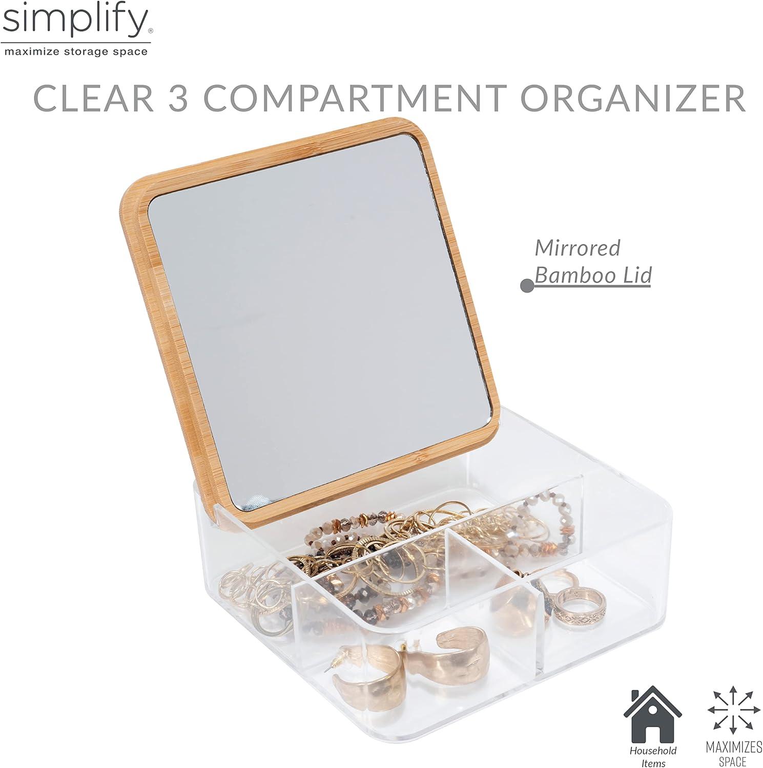 Simplify Plastic 3 Compartment Makeup Organizer