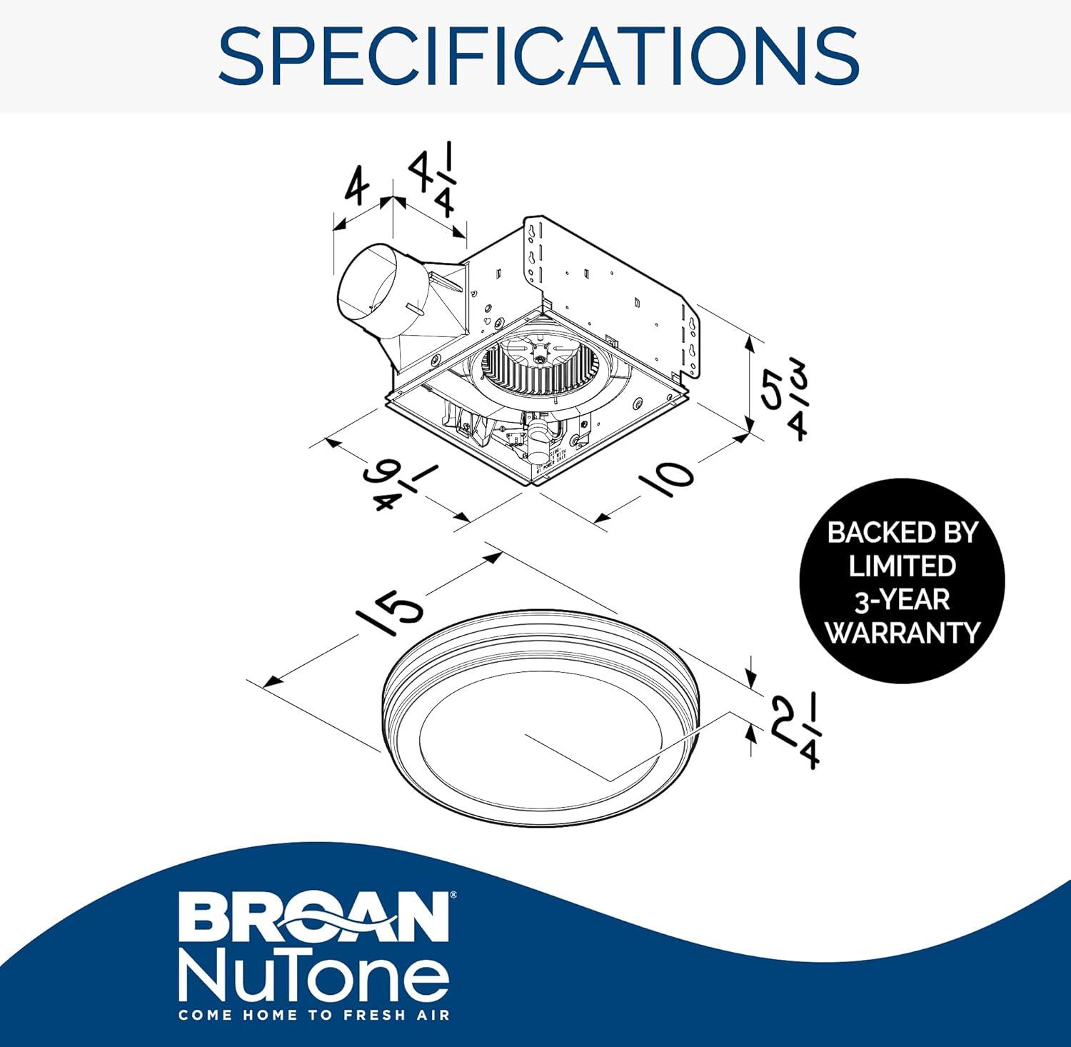 80 CFM Energy Star Certified Bathroom Fan