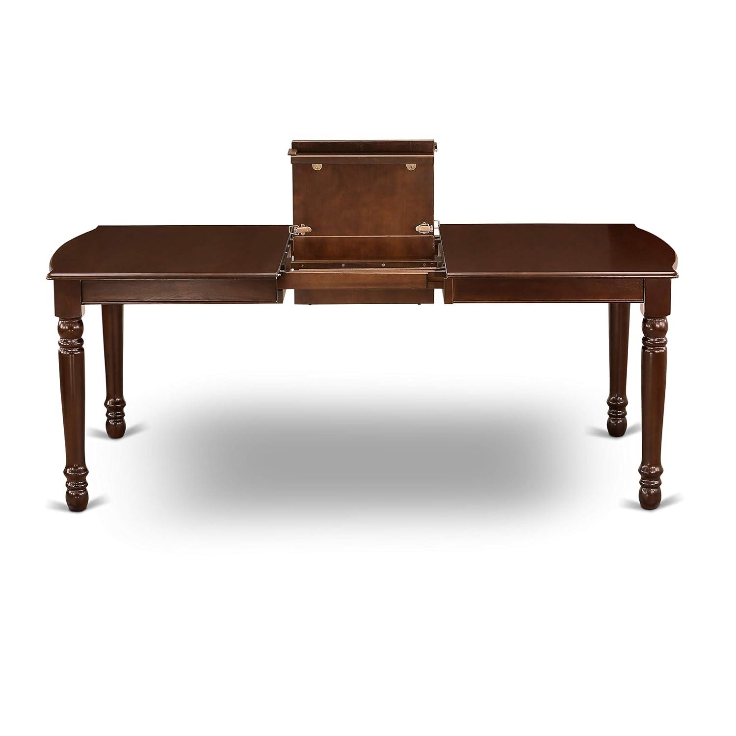 East West Furniture Dover 9-piece Wood Kitchen Table Set in Mahogany