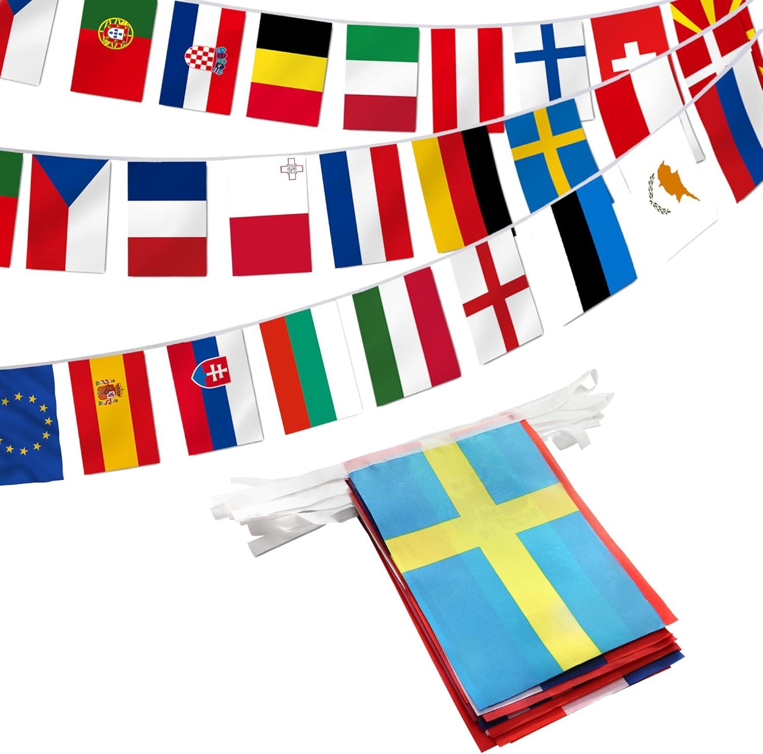 European Union Countries String Pennant Banner with 28 Flags