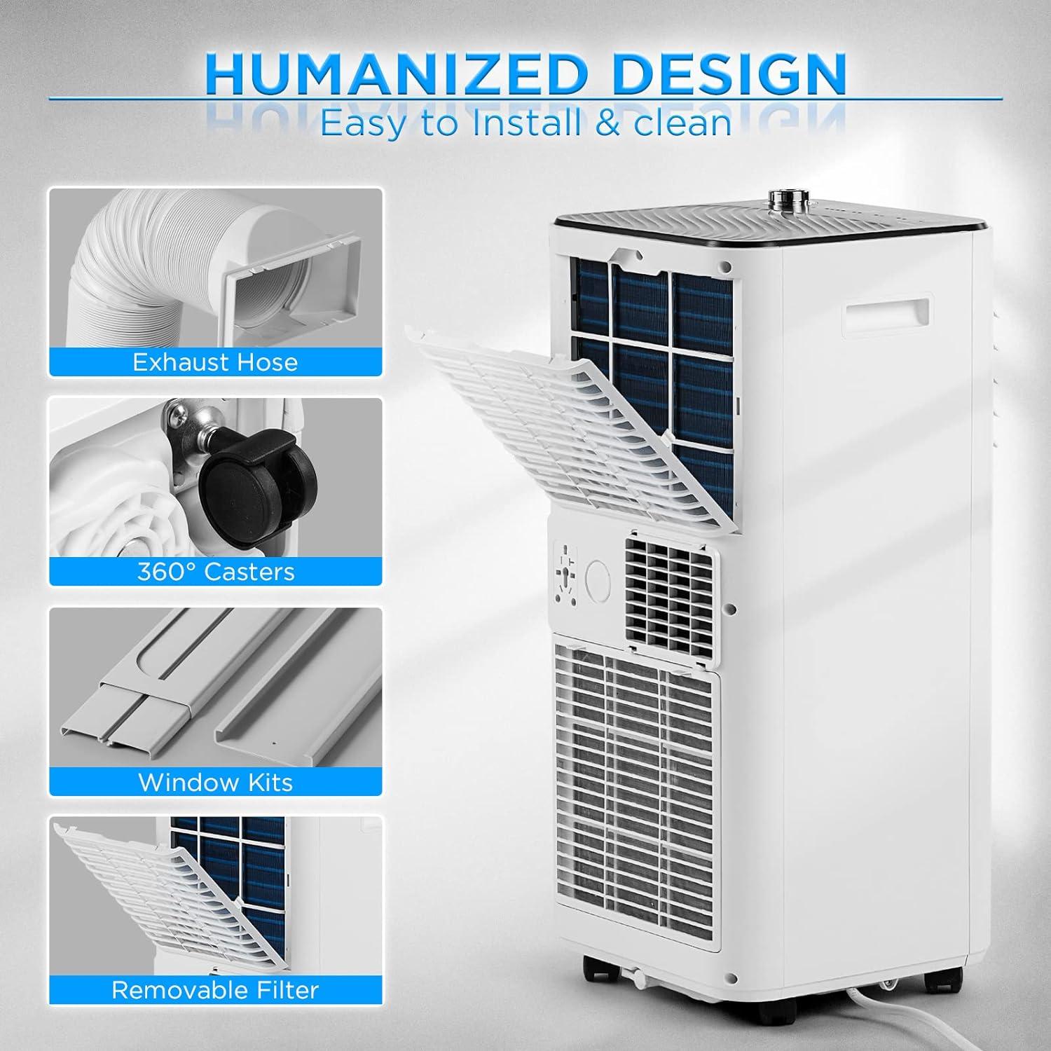 TURBRO Portable Air Conditioner, Dehumidifier and Fan, 3-in-1 Floor AC Unit, Remote Included