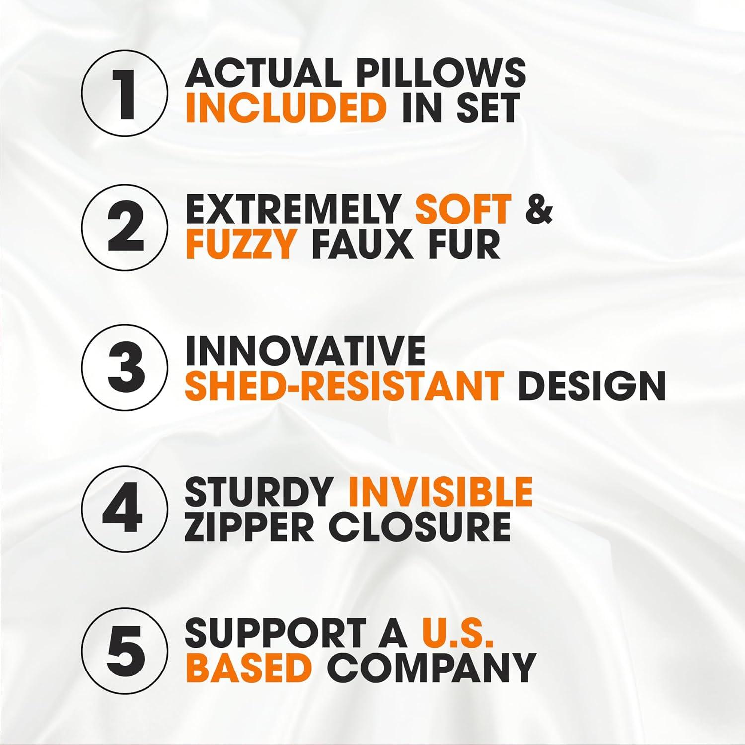 Cheer Collection Faux Fur Throw Pillow (Set of 2)
