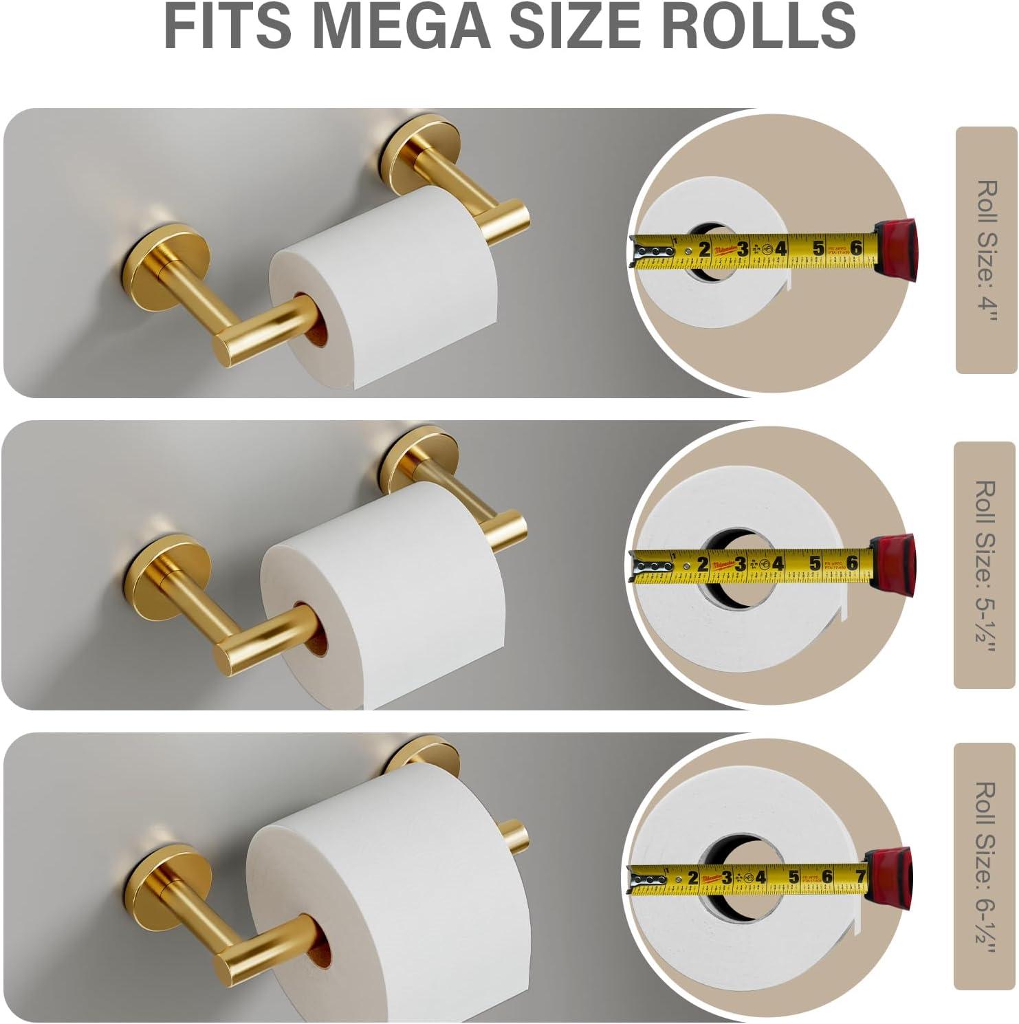 Brushed Gold Stainless Steel Pivoting Toilet Paper Holder