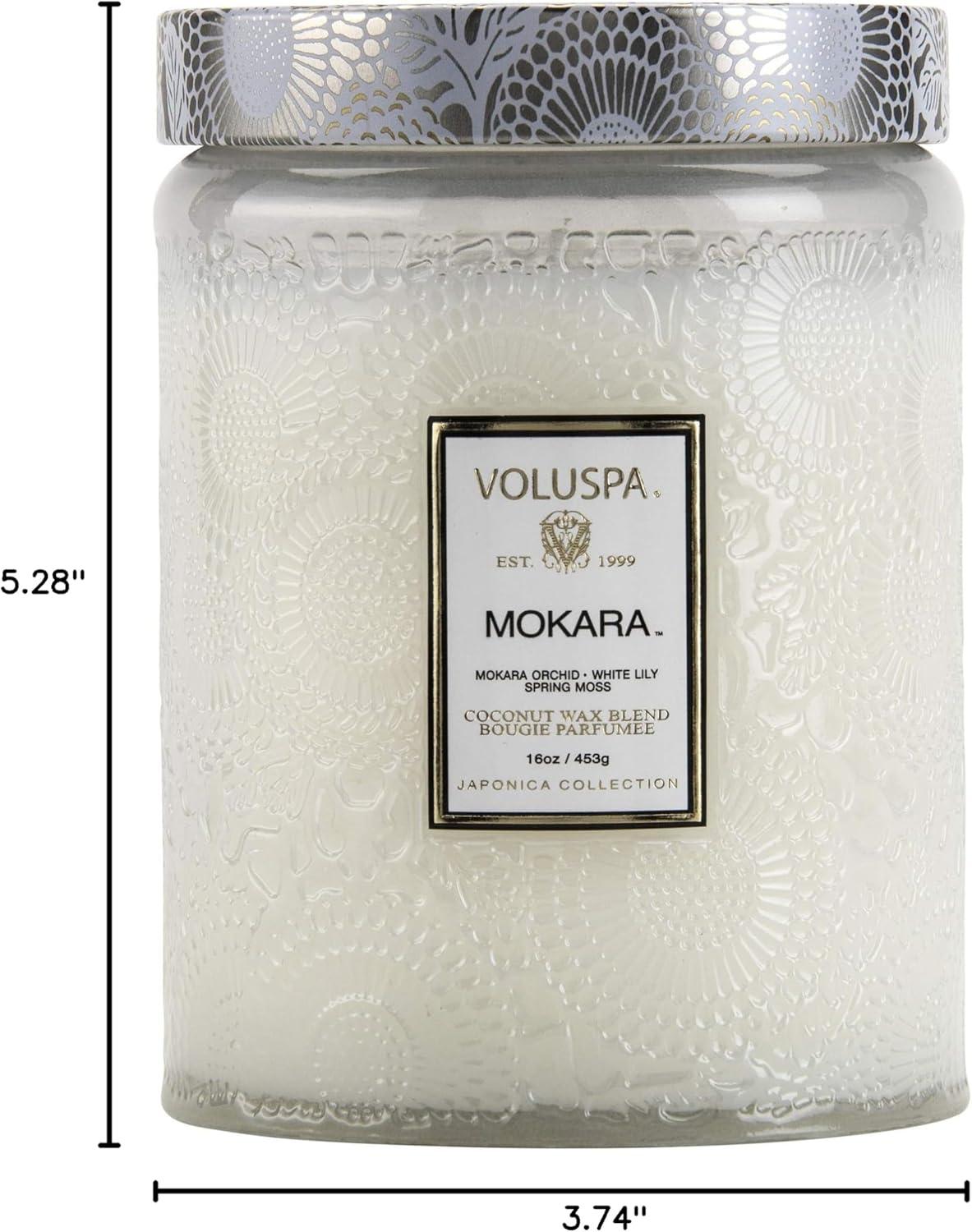 Voluspa Mokara Large Embossed Glass Jar Candle (18oz)