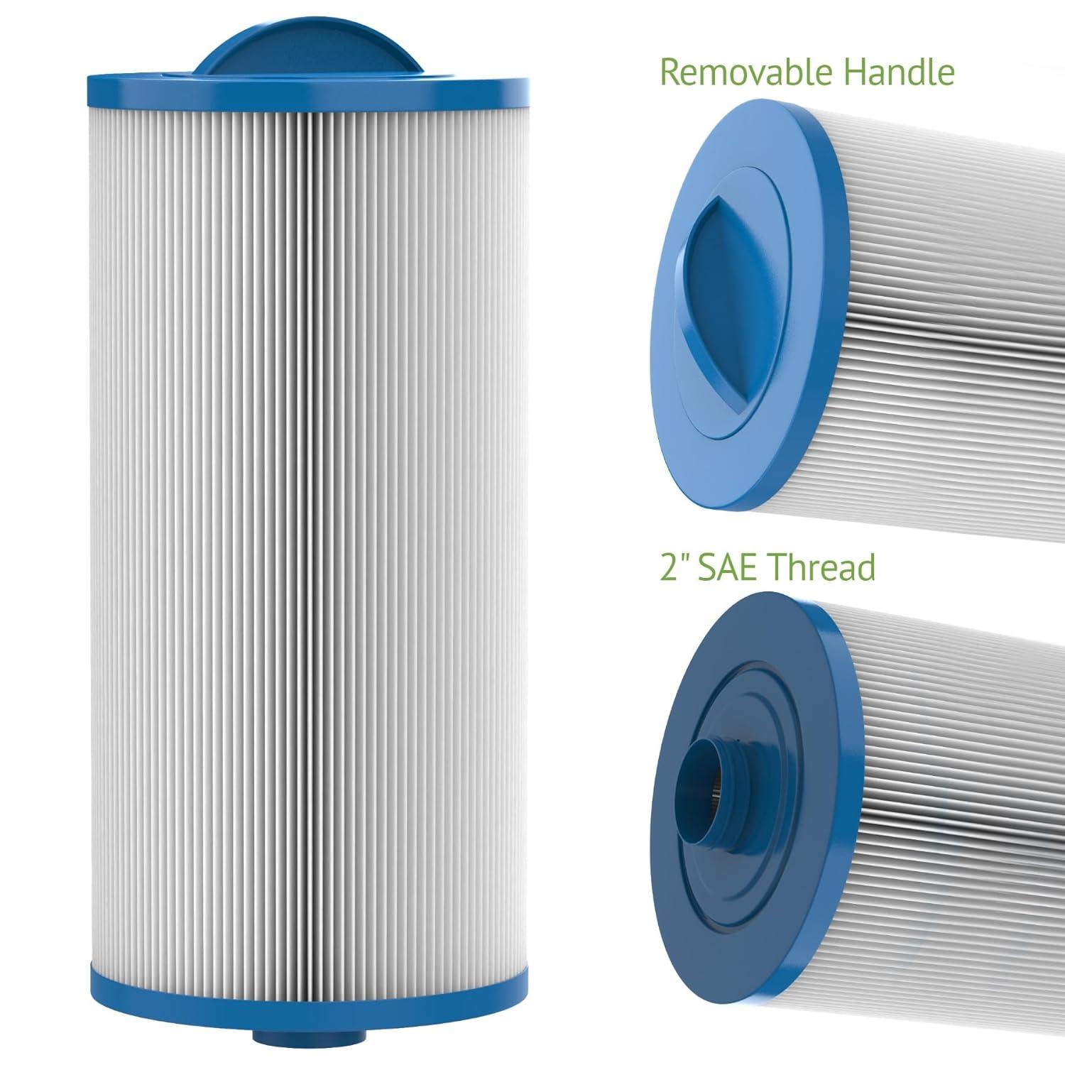 Tier1 Pool & Spa Filter Cartridge 2-pk | Replacement for Jacuzzi J300, J400, 6541-383, Pleatco PJW60TL-OT-F2S, Filbur FC-2715, Unicel 6CH-961, and More | 60 sq ft Pleated Fabric Filter Media