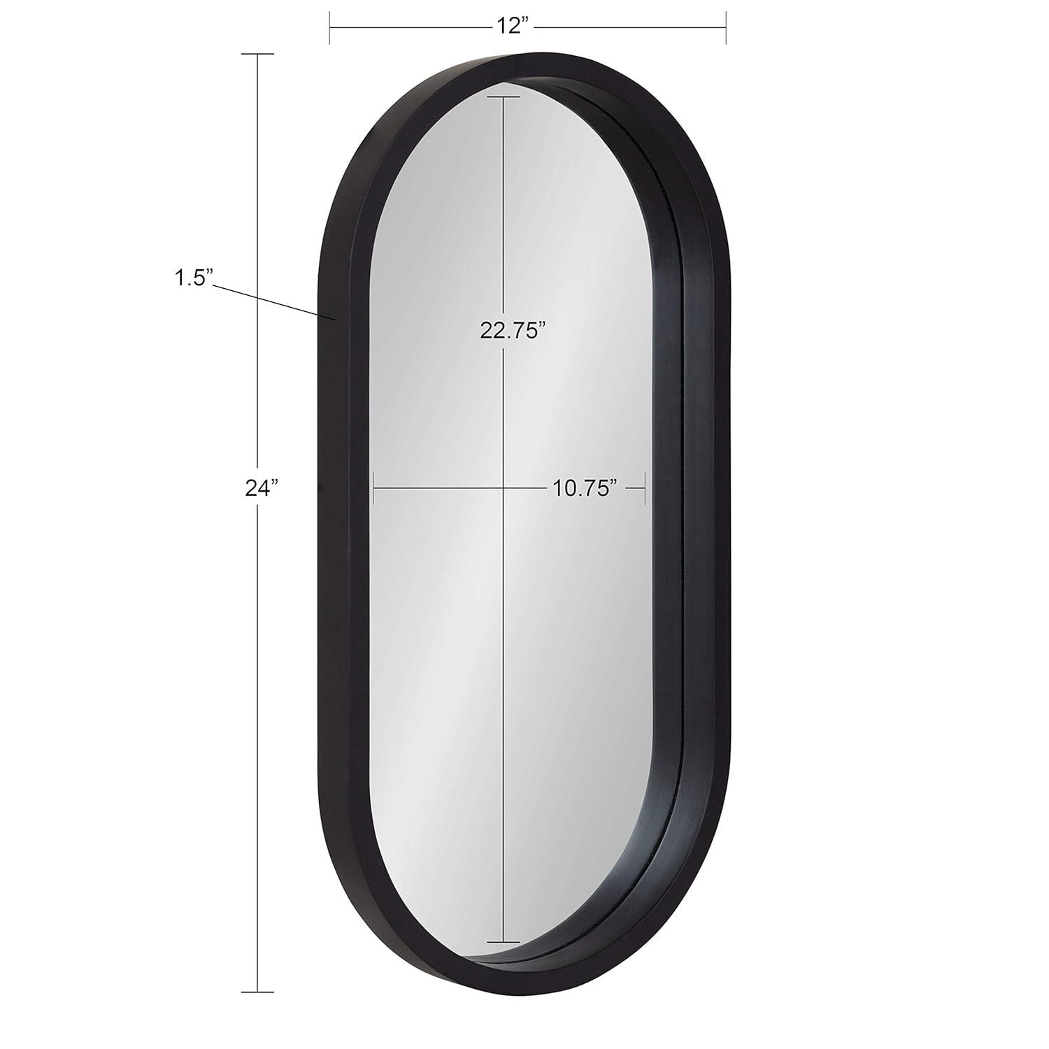 12" x 24" Travis Oval Wall Mirror Gold - Kate & Laurel All Things Decor: Modern MDF Frame, No Assembly Required