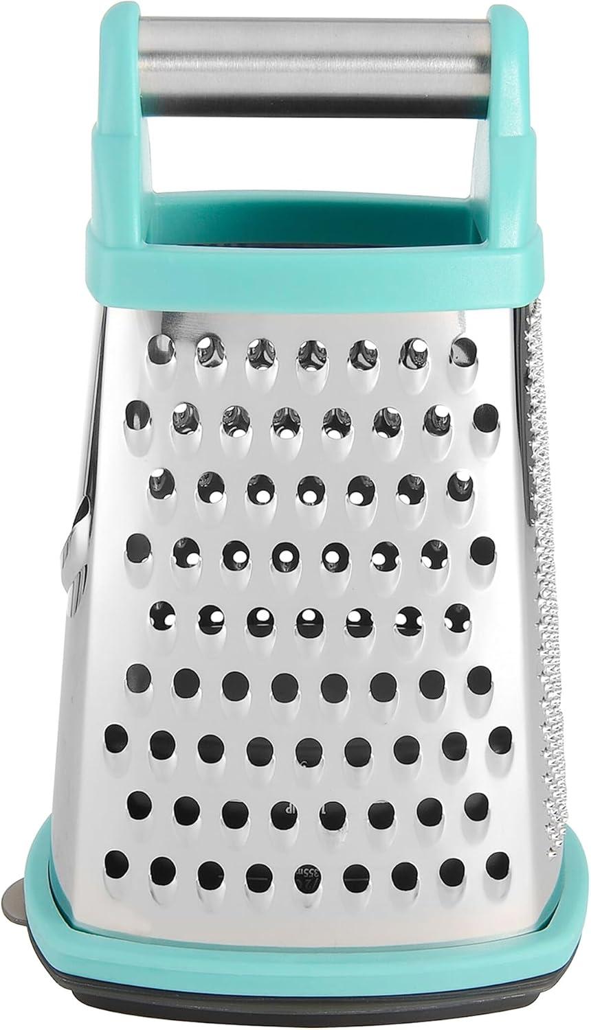 Aqua Stainless Steel Box Grater with Storage Container