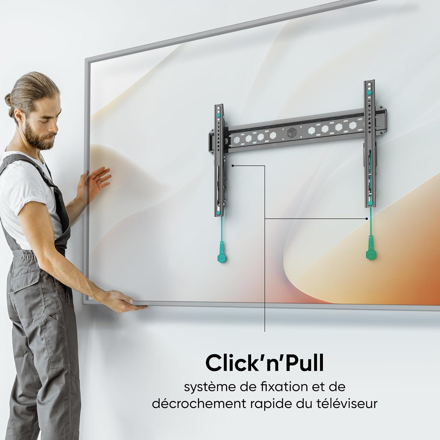 ONKRON Tilting TV Wall Mount with Low Profile Design for 43 to 85-inch LCD LED OLED Flat Panel TV Screens up to 80 lbs Ultra Slim TM6