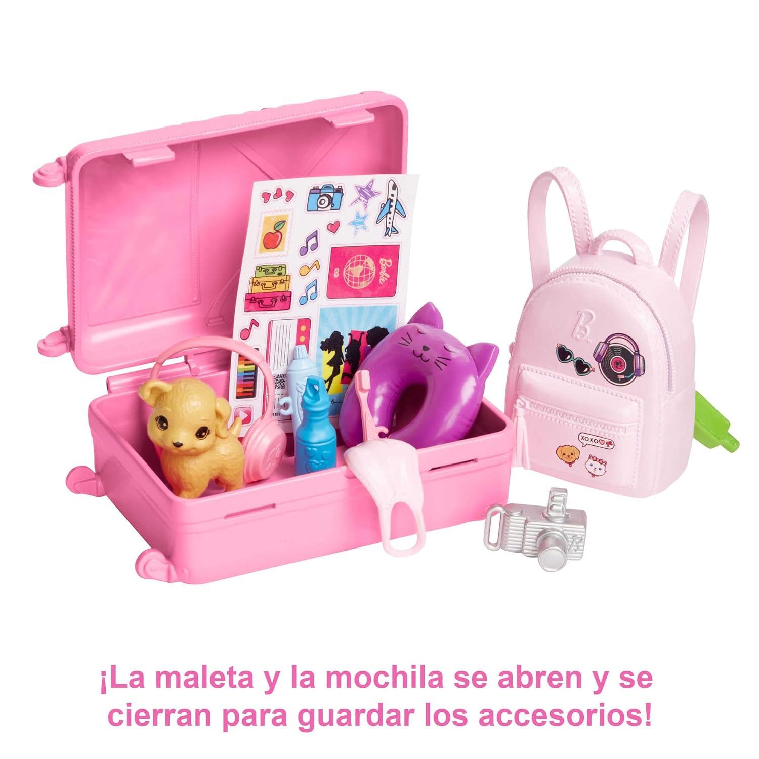 Barbie Doll and Accessories Travel Set with Puppy