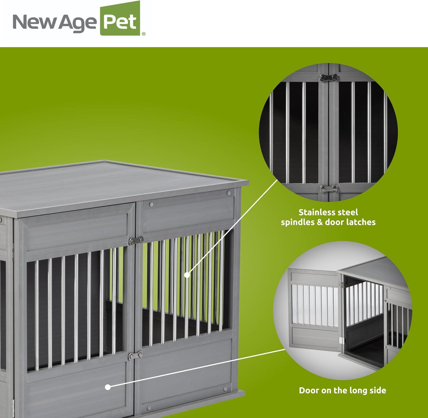 New Age Pet Horizon Pet Crate - ECOFLEX, Stainless Steel, Easy Access Door, 10-Year Warranty