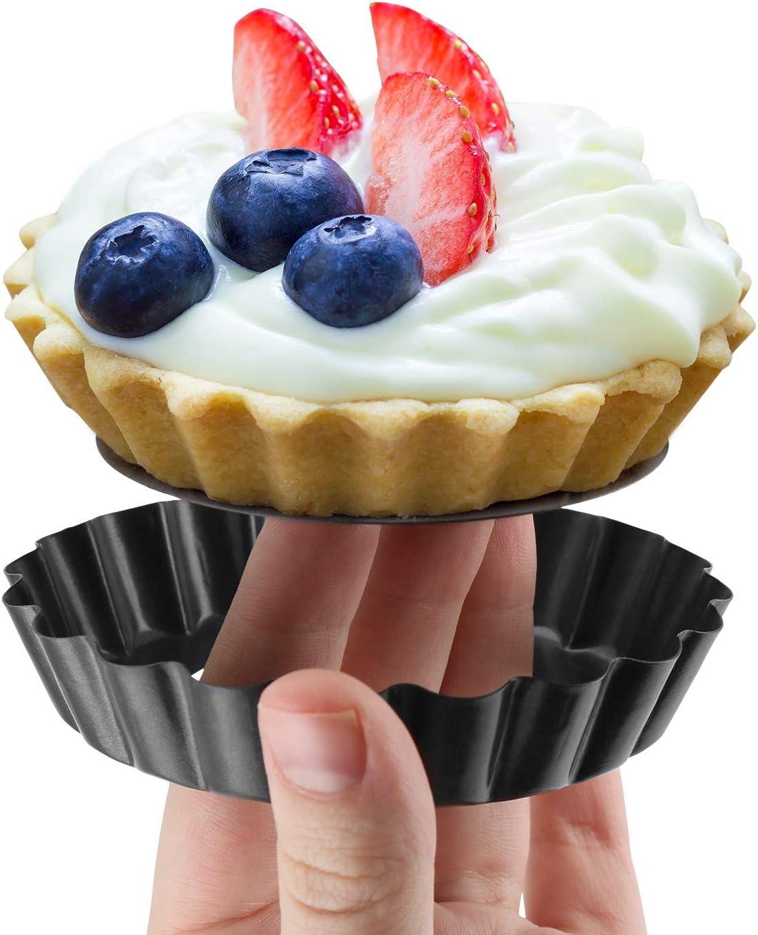 Laxinis World 4 Quiche Pans with Removable Bottom, Non-stick, Fluted Sides, Mini Tart Pans, Set of 6