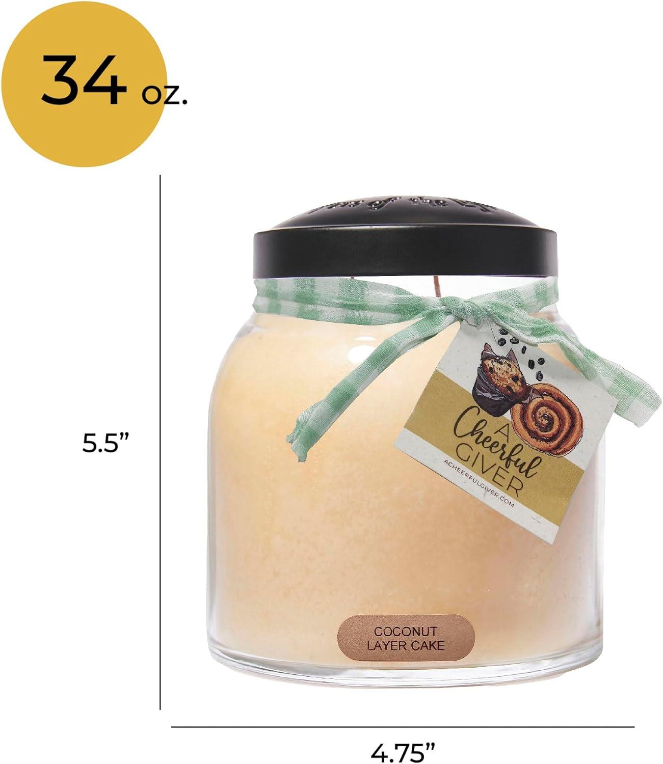 Coconut Layer Cake Scented Jar Candle with Black Lid