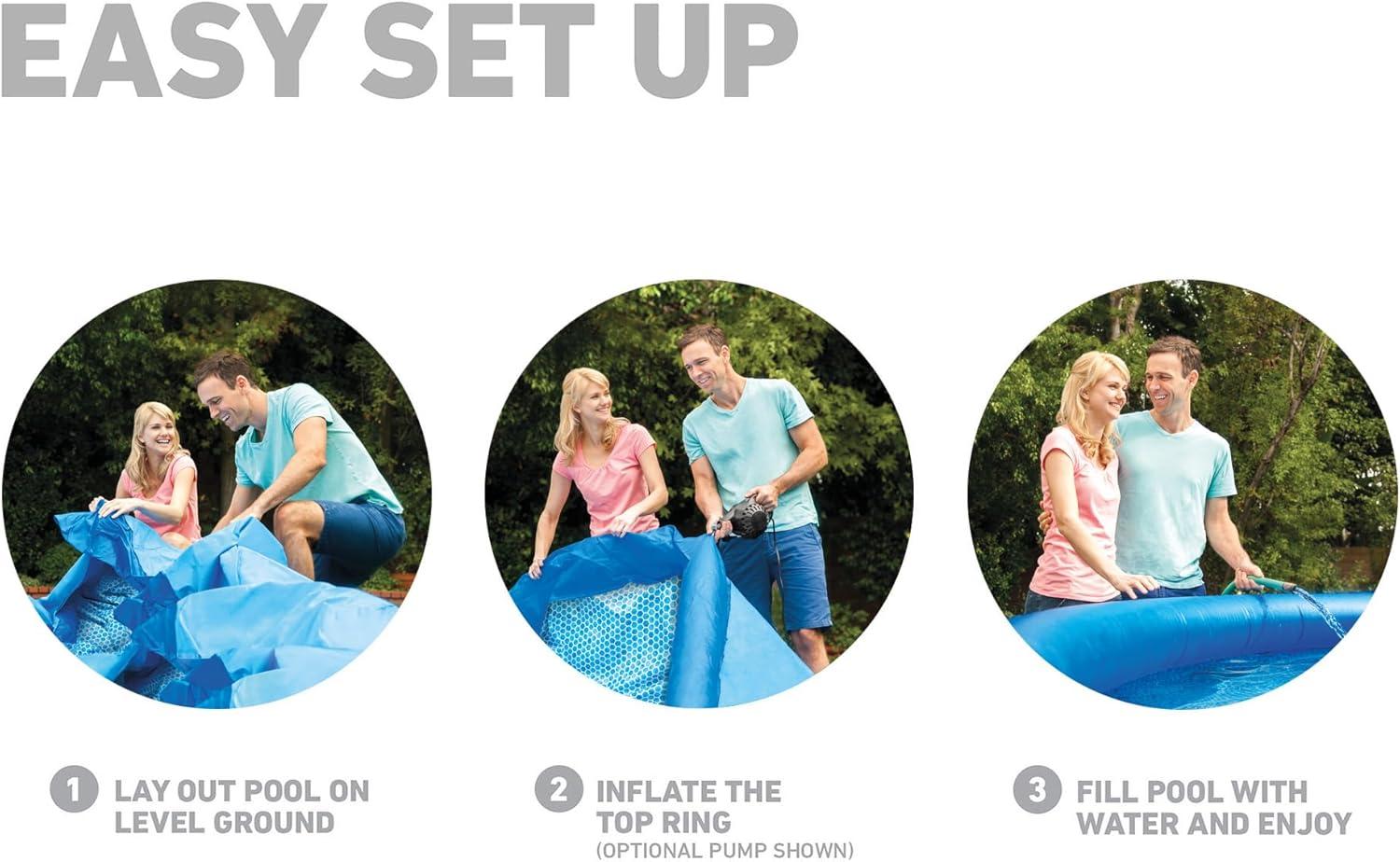 Intex Intex Easy Set Inflatable Kid Swimming Pool with Filter Pump