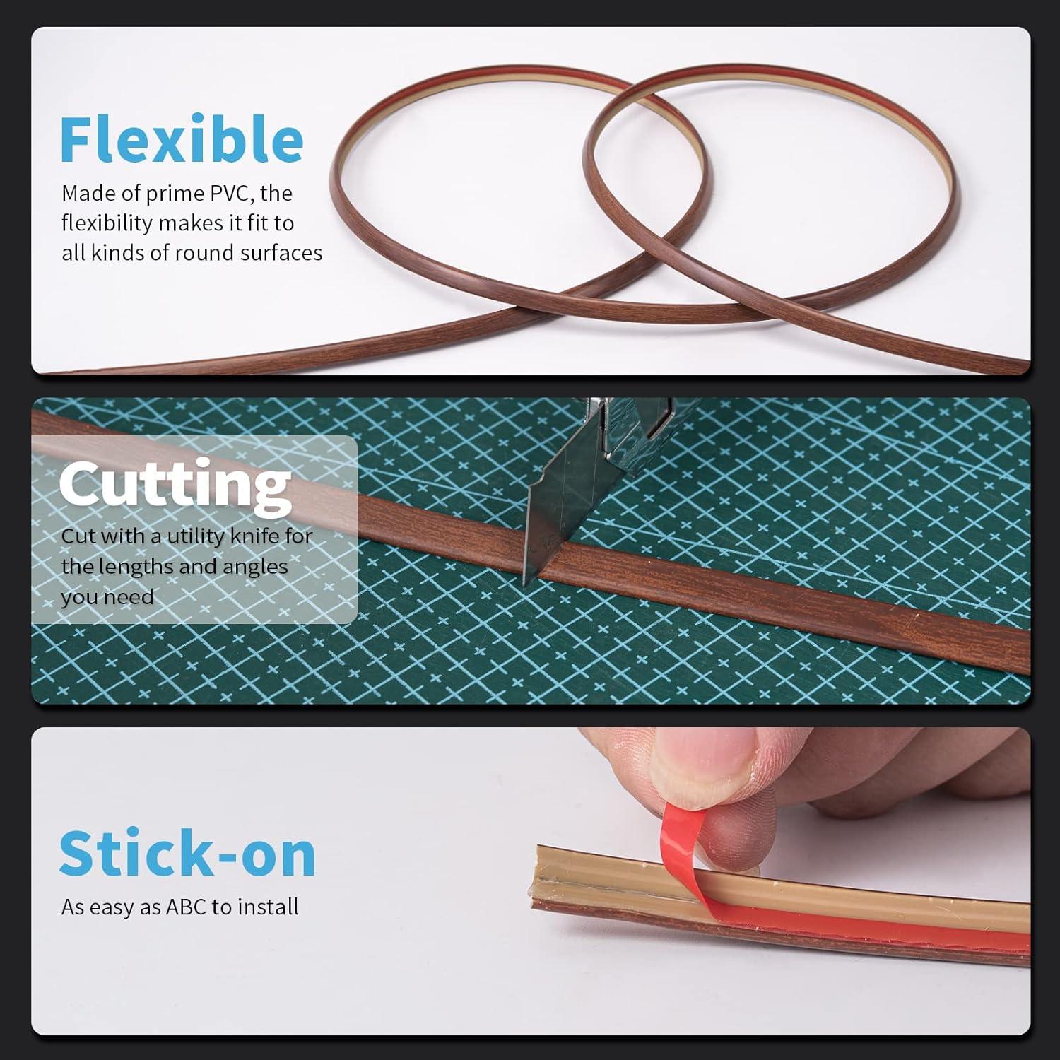 Art3d 20ft Outside Vinyl Corner Trim Peel and Stick for Tile and Wall Edges, Furniture Decoration (Grey Oak)