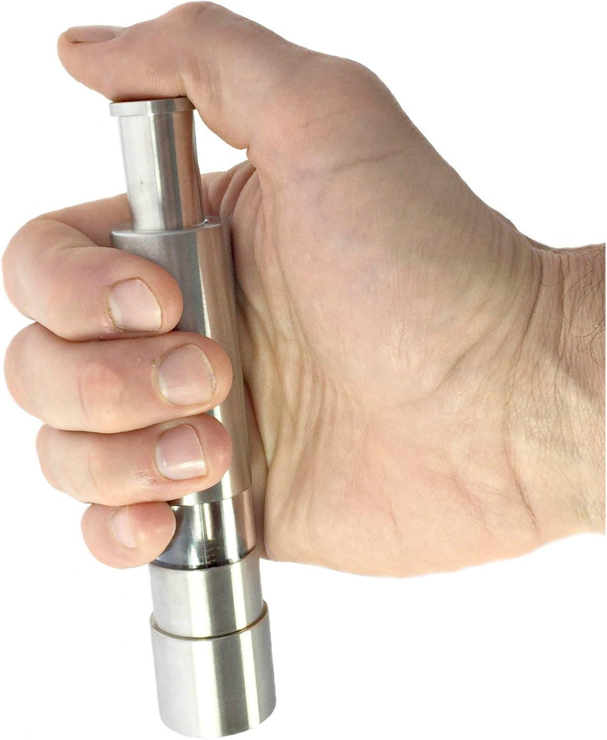 Red Stainless Steel One-Handed Salt and Pepper Grinder