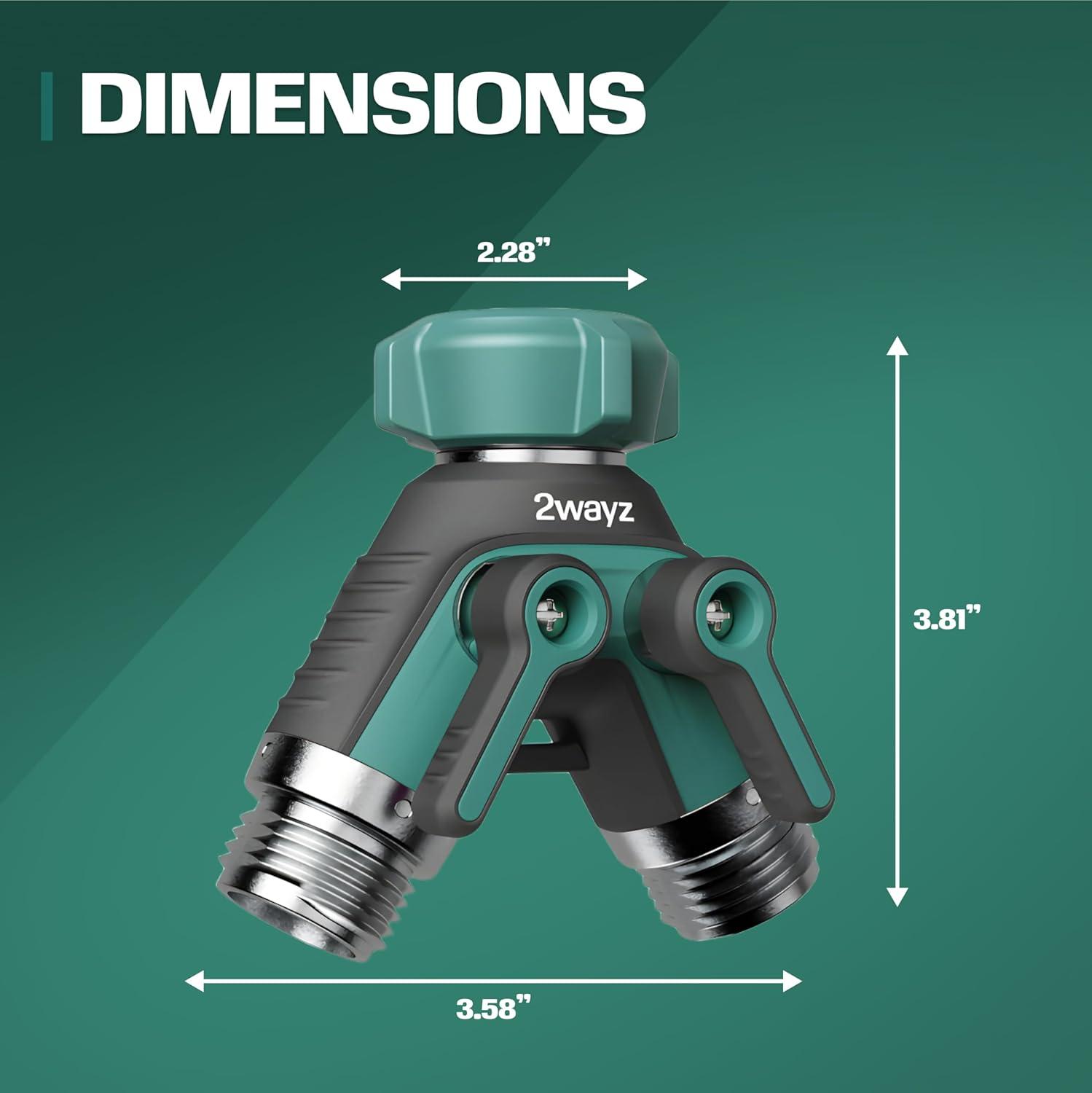 2WAYZ Dual Outlet Water Hose Splitter - 360° Rotation