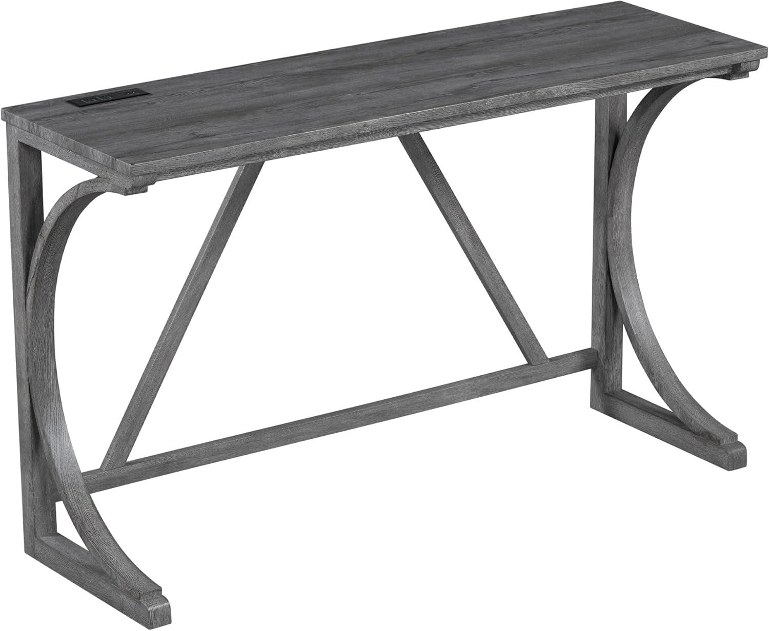 Gray Industrial 4-Piece Counter Height Bar Table Set with Padded Stools