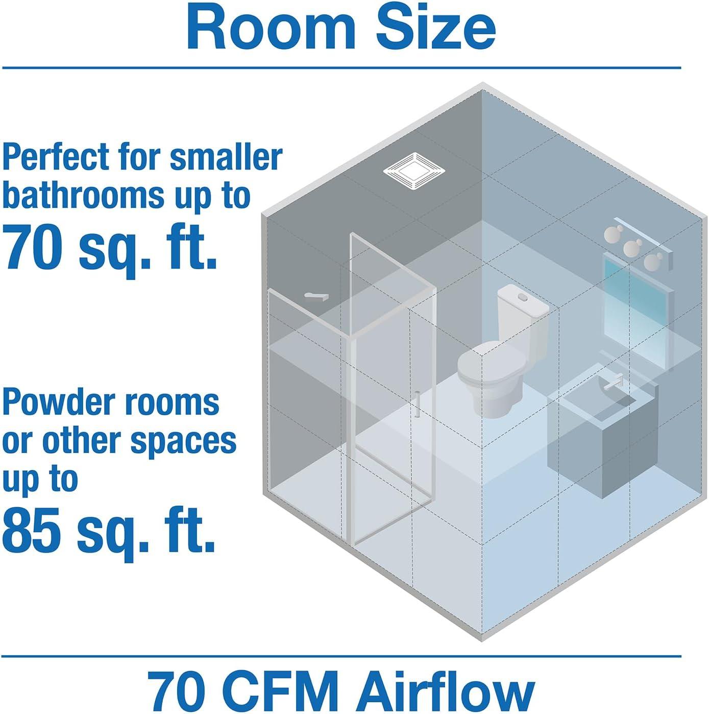 Air King ASLC Series ASLC70 Exhaust Fan with Light, 1.6 A, 120 V, 70 cfm Air, 4 sones, 4 in Duct, White