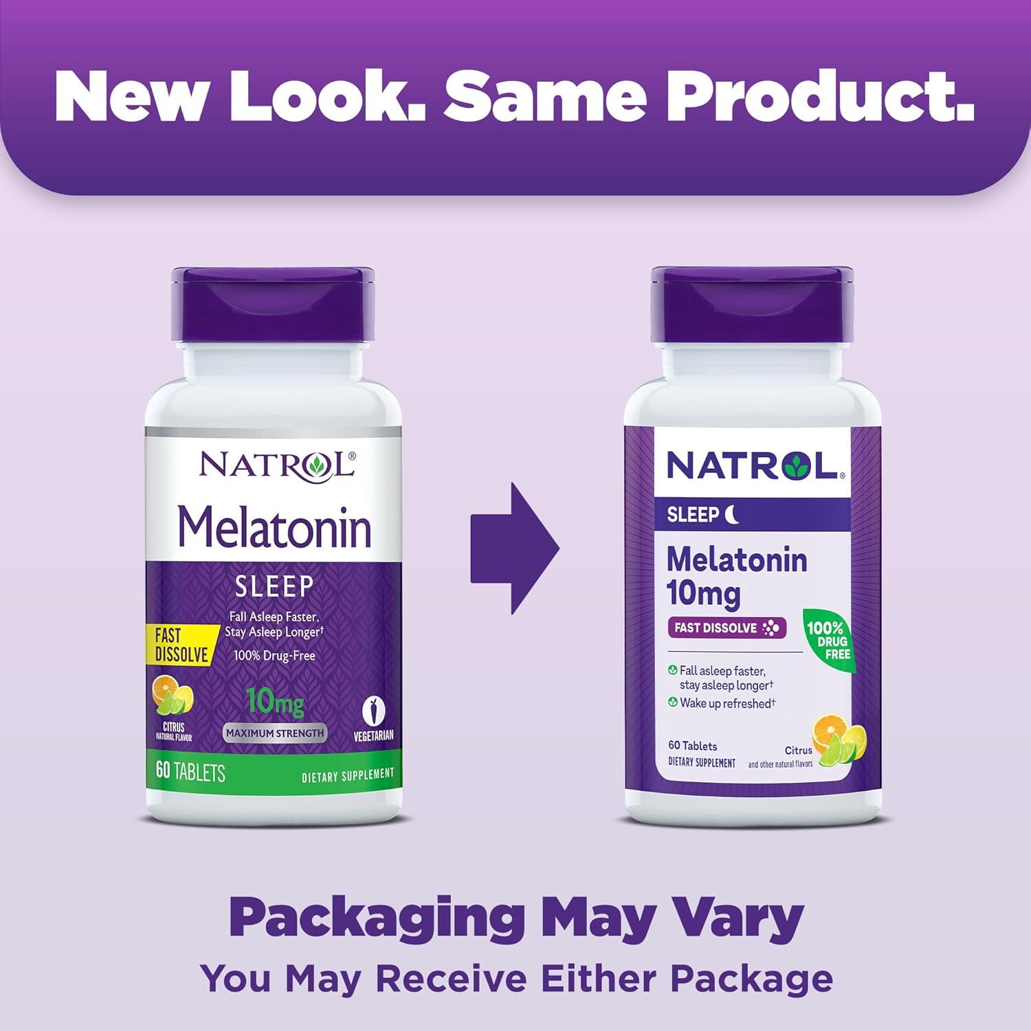 Natrol Melatonin, Citrus, 10 mg, 60 Tablets