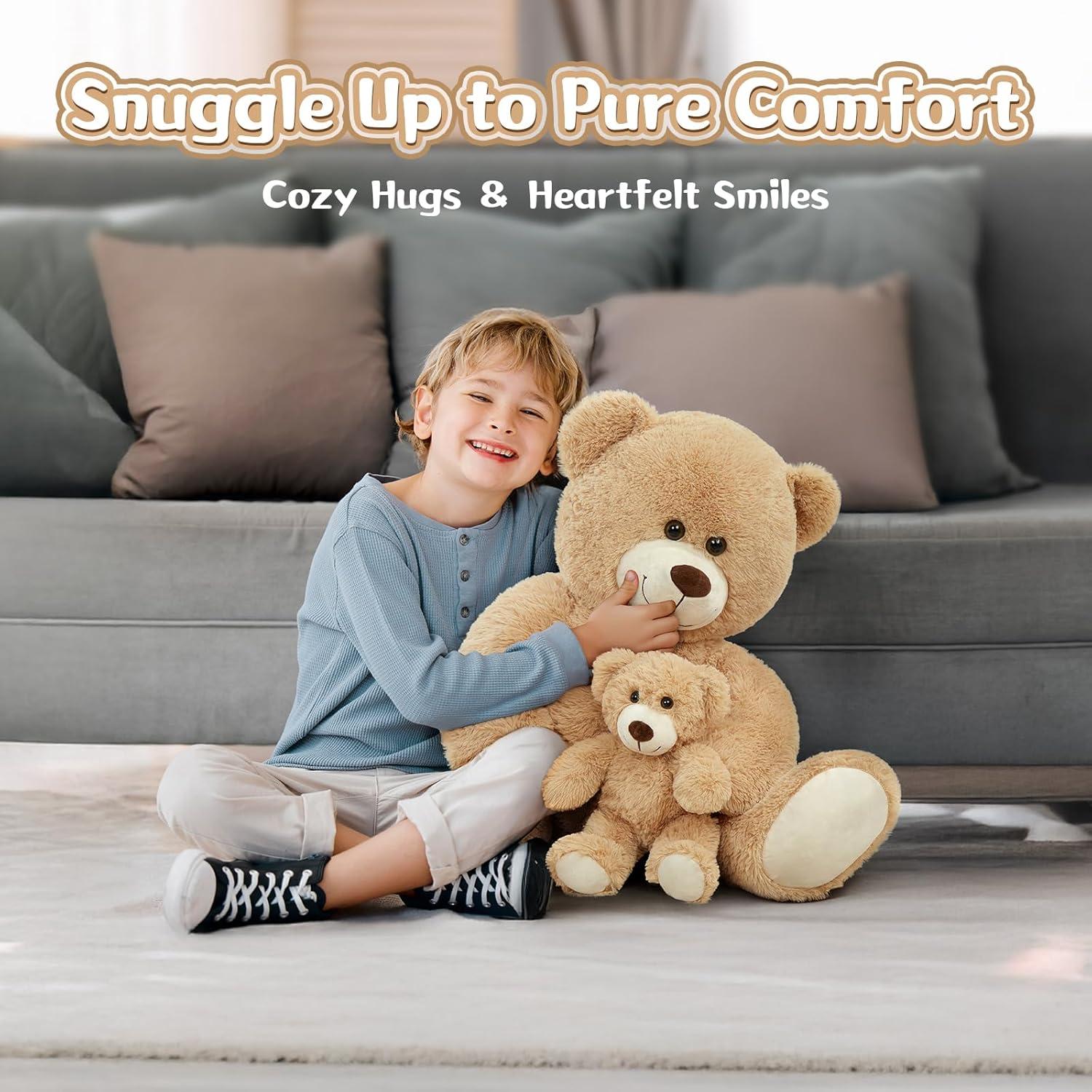 MaoGoLan Mommy and Baby Teddy Bear 39" Big Bear Stuffed Animal Plush Toy