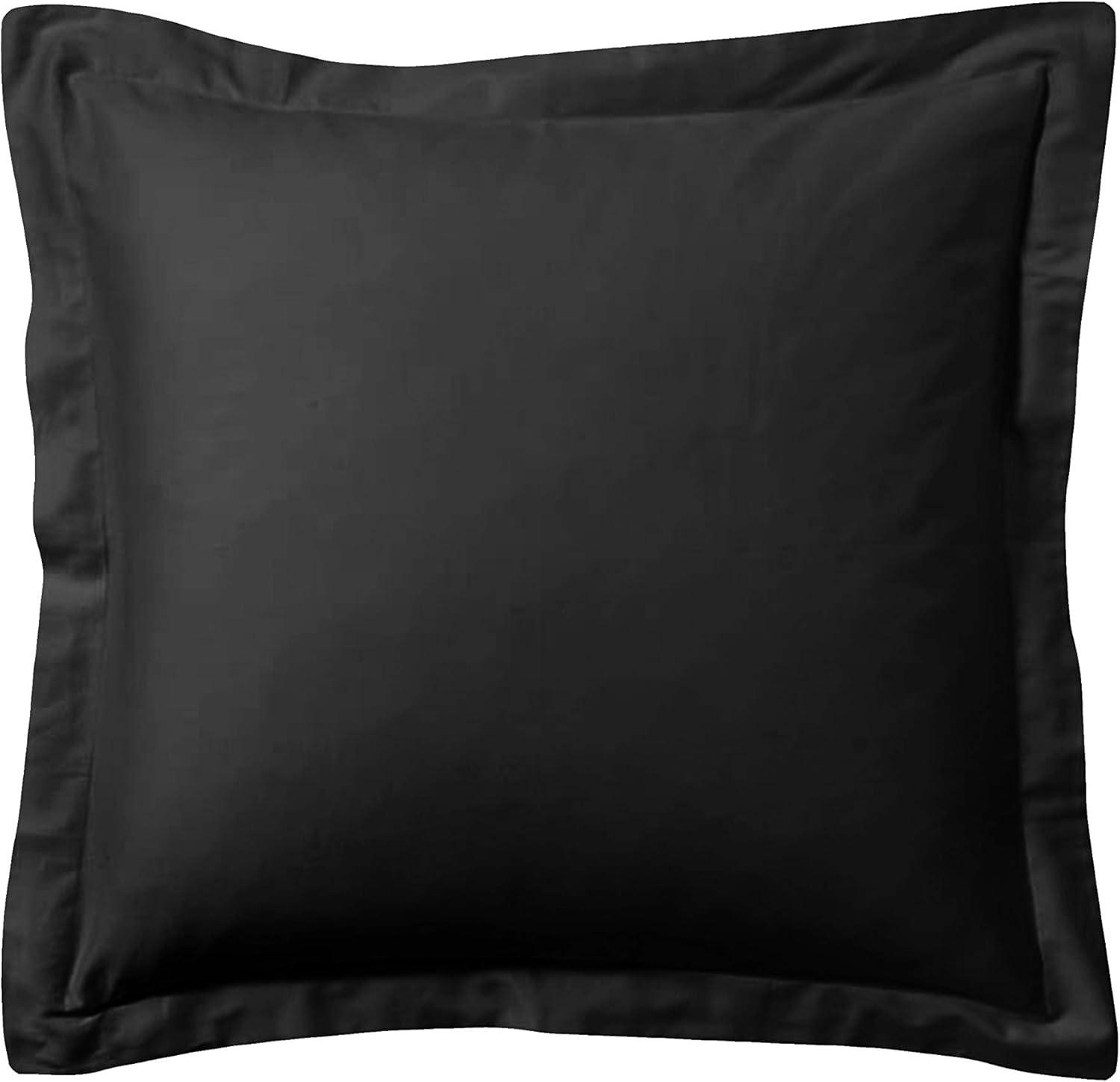 Black Polyester Euro Tailored Pillow Sham