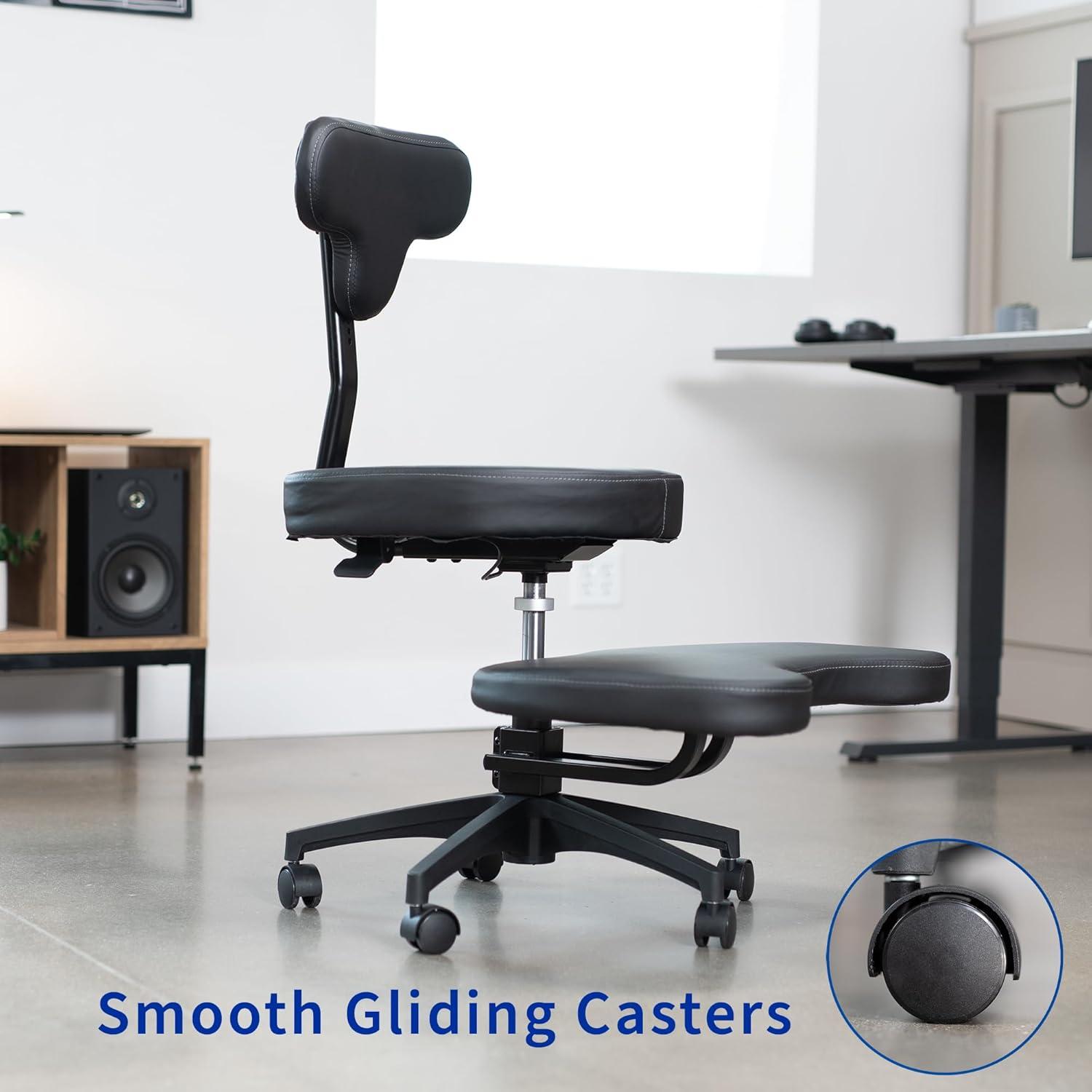 Vivo VIVO Black Ergonomic Cross Legged Swivel Chair, Adjustable Office Stool