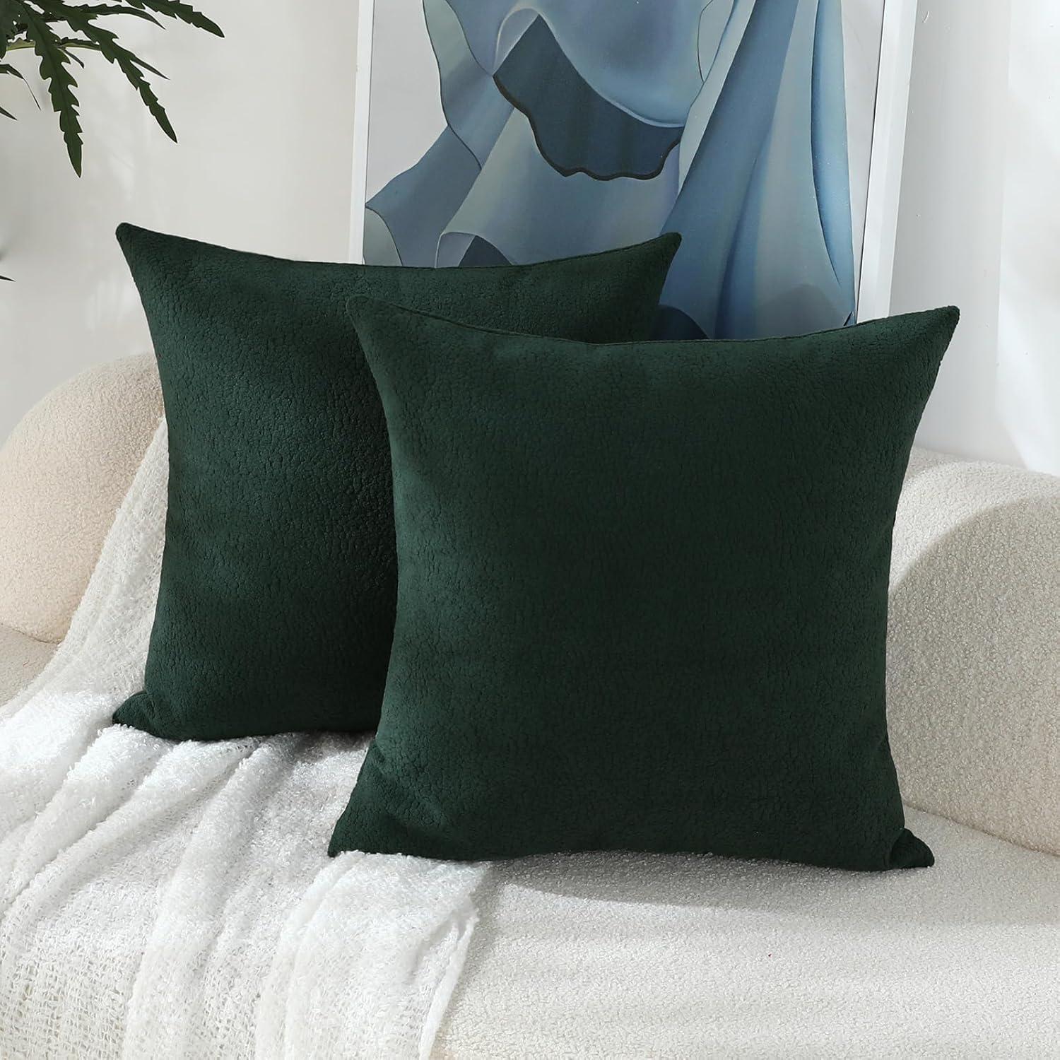 Mainstays 18" x 18" Green Solid Chenille Decorative Pillows (2 Count)