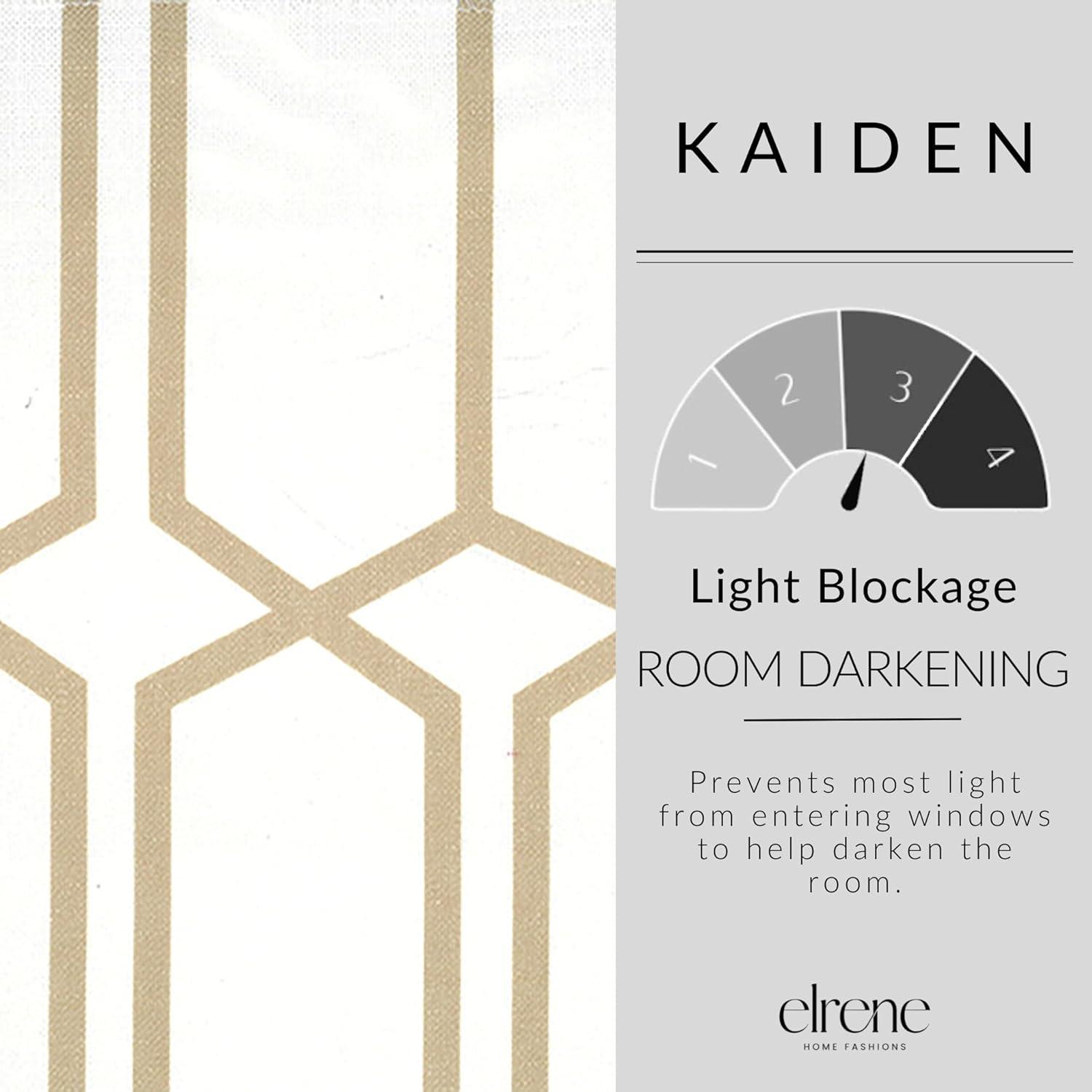 Elrene Kaiden Rustic Vogue Geometric Room Darkening Single Window Curtain Panel - Elrene Home Fashions