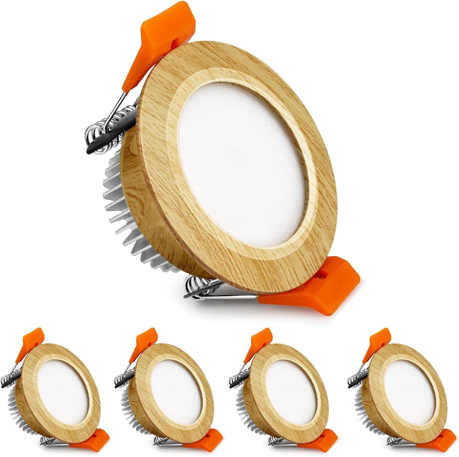 Warm White 3W LED Recessed Downlight with Gold Trim, 4 Pack