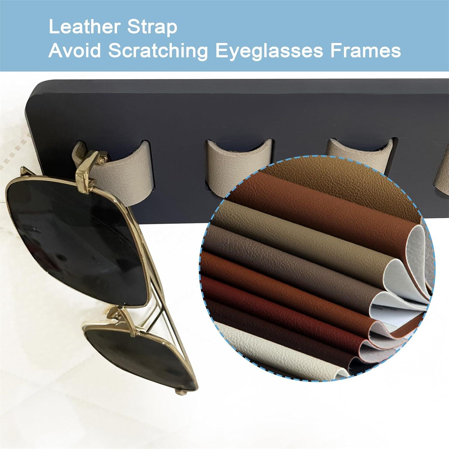 Sunglasses Organizer Wall Mounted Wood Sunglass Holder for Home Glasses Holder/Sunglasses Rack,Home Decor (Gray-1pcs-long)