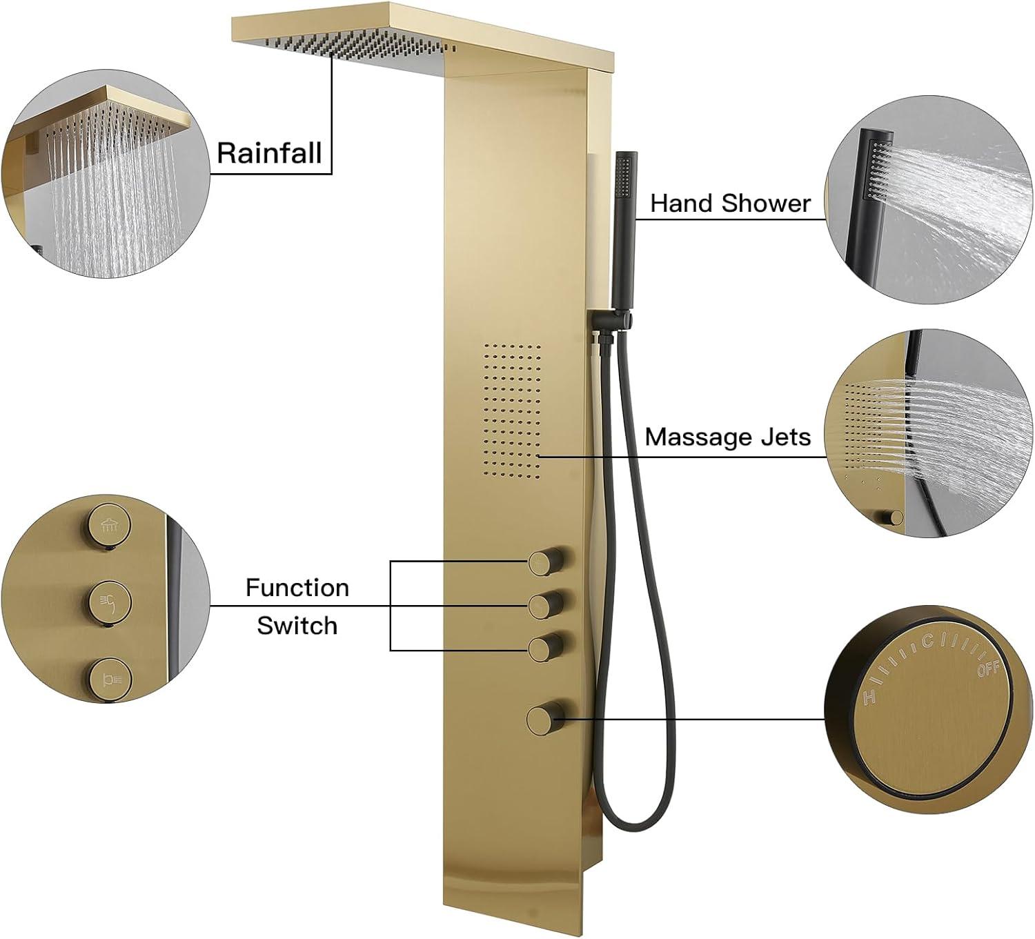 52.55'' Shower Panel with Fixed Shower Head