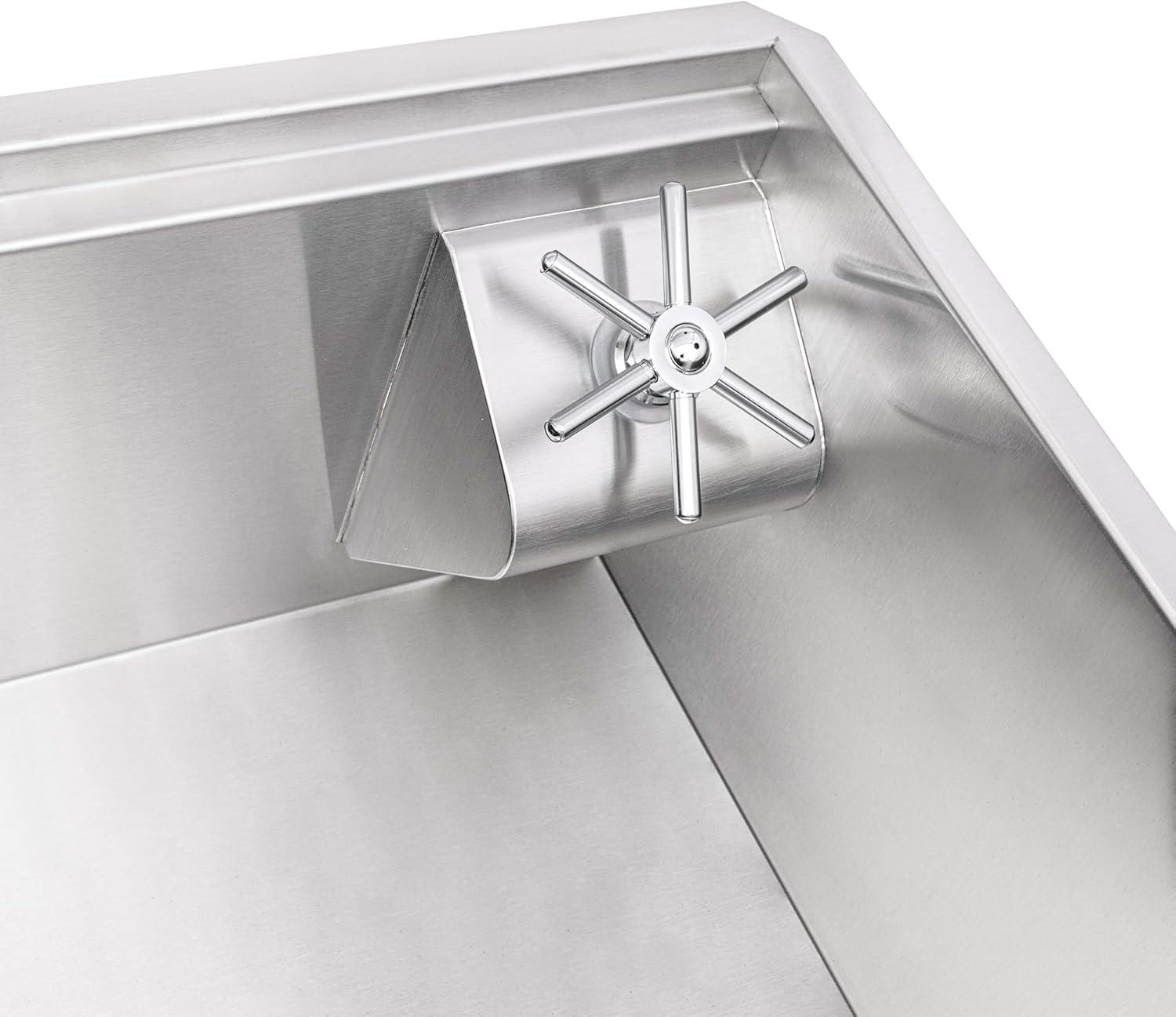 Ruvati 32-inch Glass Rinser and Sink Combo Workstation Undermount Stainless Steel Kitchen Sink