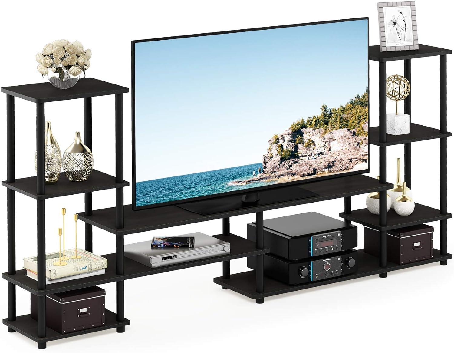 Espresso Black Particleboard Grand Entertainment Center