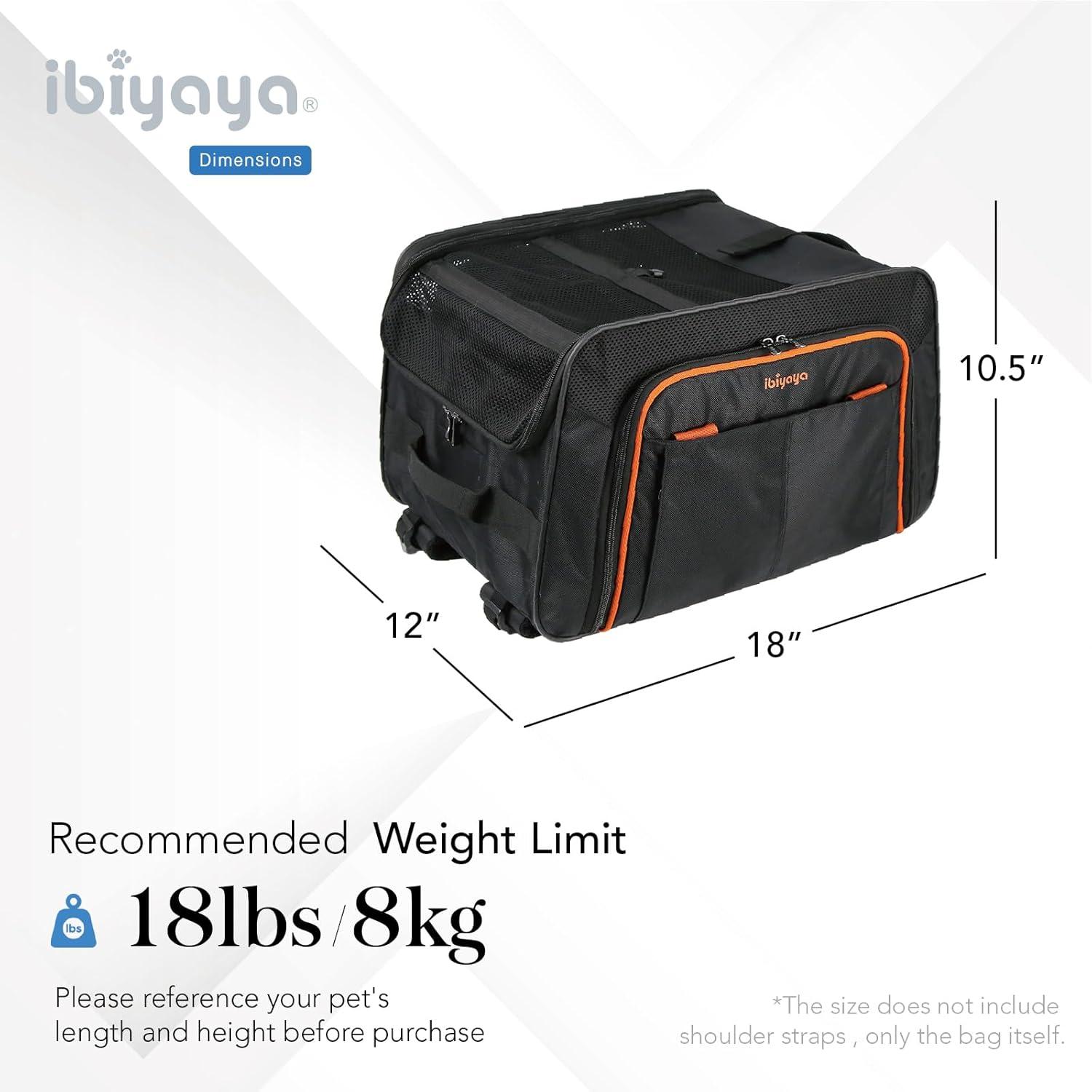 JetPaw Expandable Black and Orange Rolling Pet Carrier