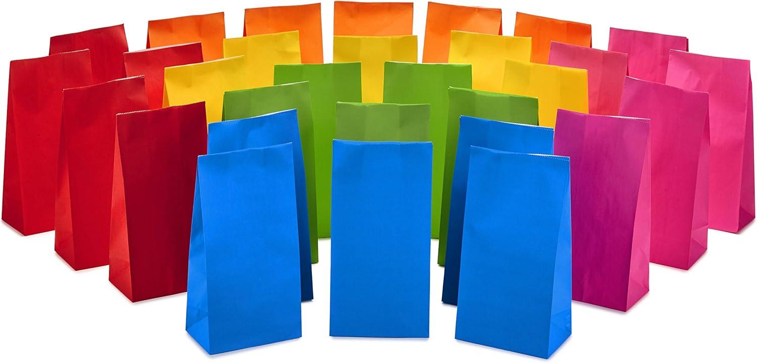 Multi-Color Metallic Paper Party Favor Bags, 30 Count