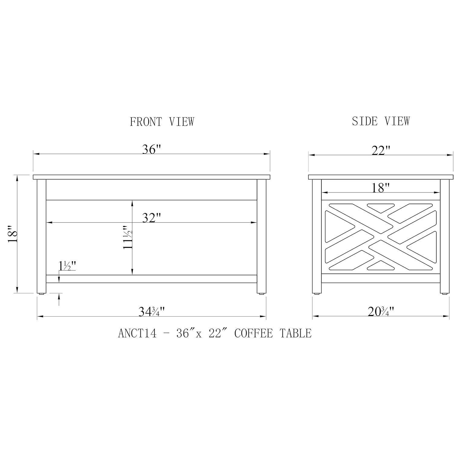 36" Middlebury Coffee Table, End Table and Console Table White - Alaterre Furniture: 3-Piece Wooden Furniture Set with Drawers