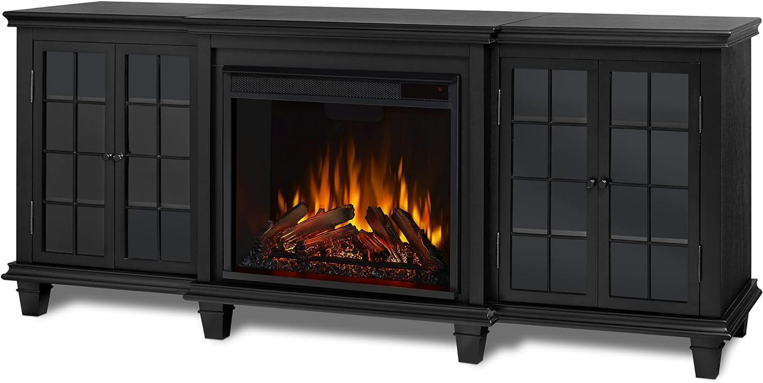 Marlowe 70" Electric Fireplace TV Stand in Black by Real Flame