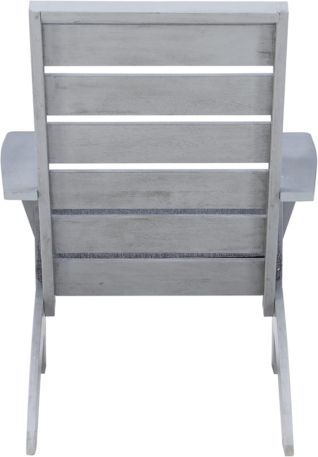 Rockport Outdoor Acacia Wood Chair with Cushion Gray - Linon