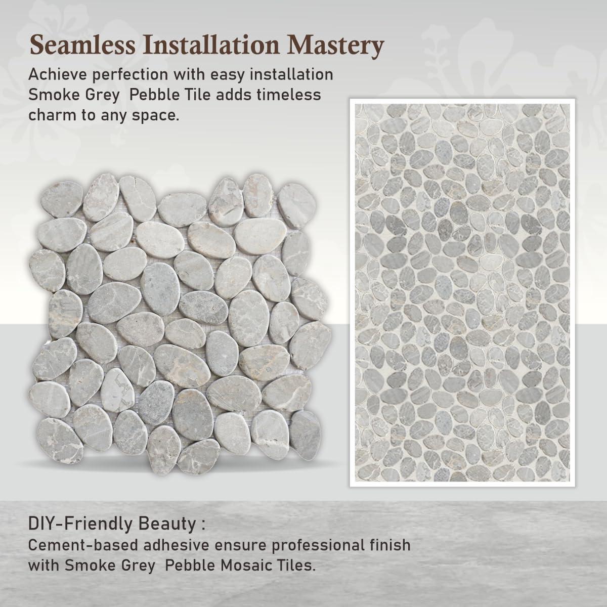 Hawaii 12" x 12" Natural Stone Pebbles Mosaic Wall & Floor Tile