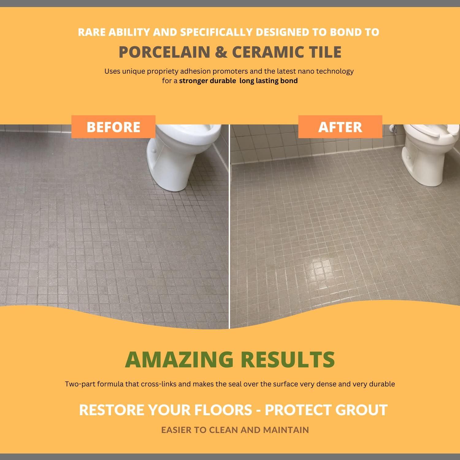 GlazeGuard Ceramic & Porcelain Tile Sealer - High Gloss, Wet Look Finish - Sample Kit 4oz