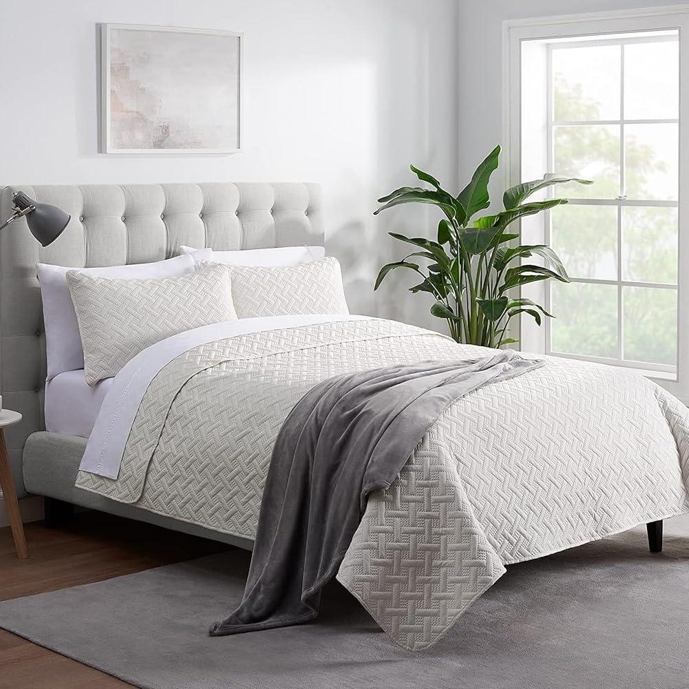 SERTA Cozy Plush Thick Fuzzy Super Soft Lightweight Throw Blanket for Bed, Couch, or Travel, Standard (50 in x 60 in), Grey